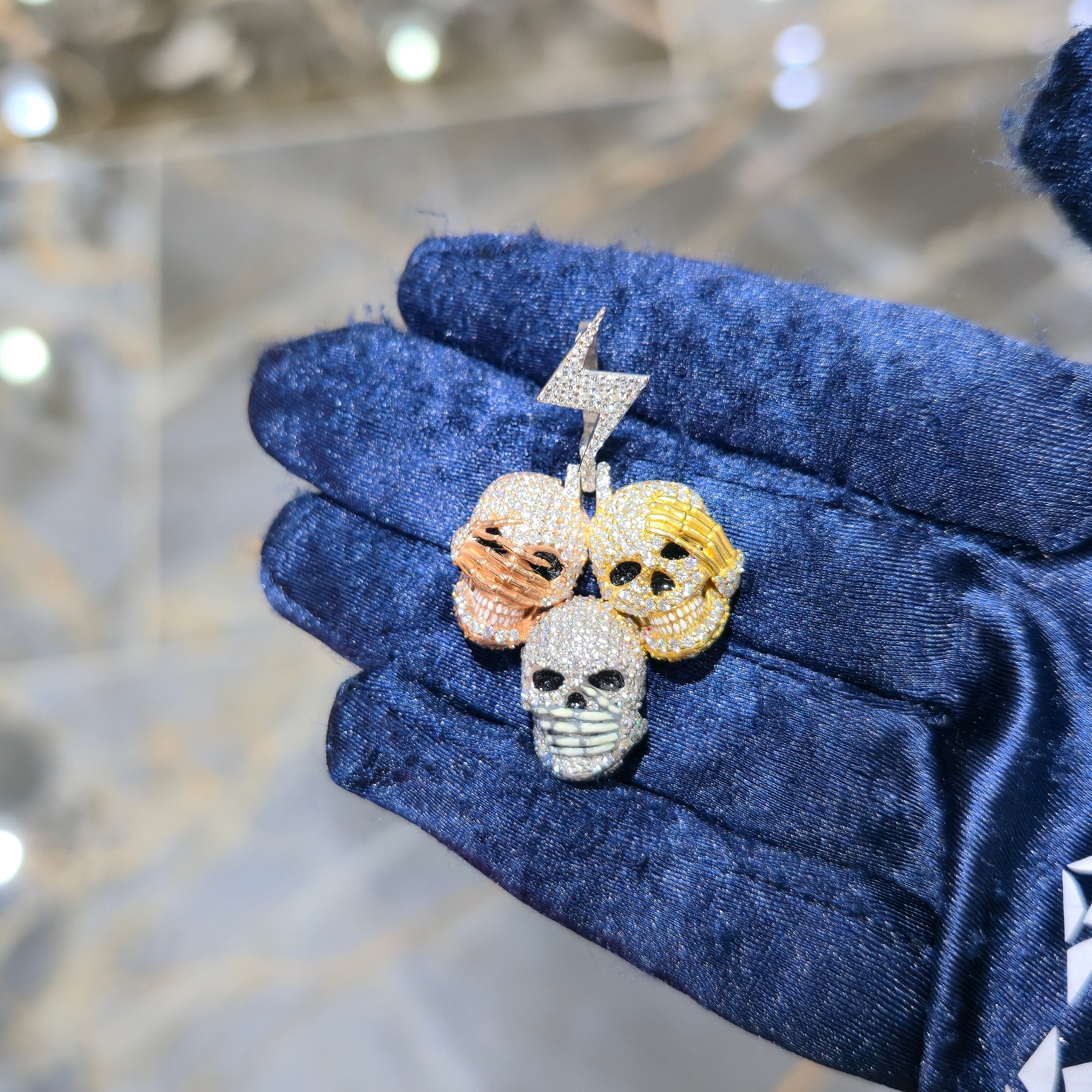 Moissanite Skull Pendant – 3.29 CTW