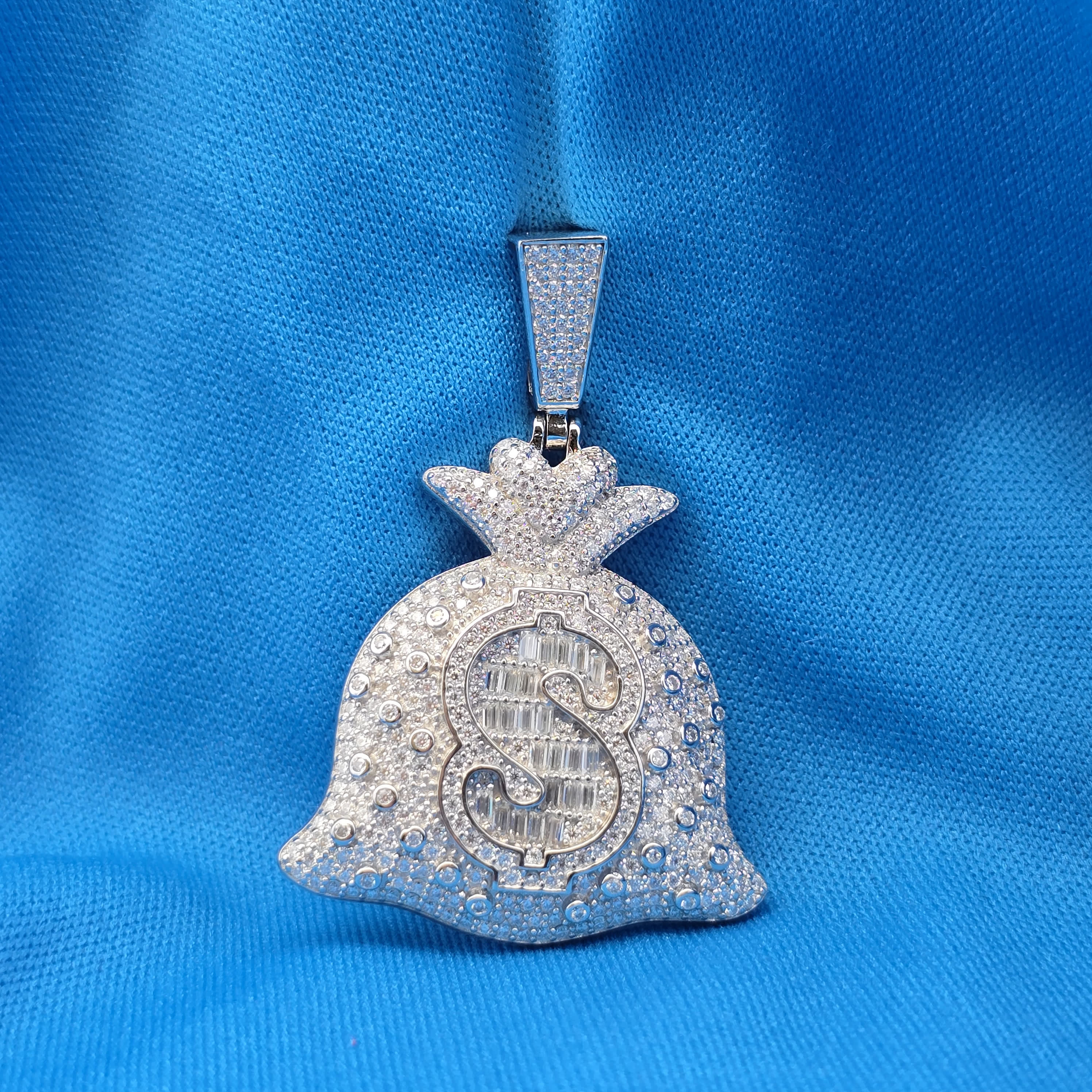 Moissanite 2.43 ctw Custom Money Bag Pendant