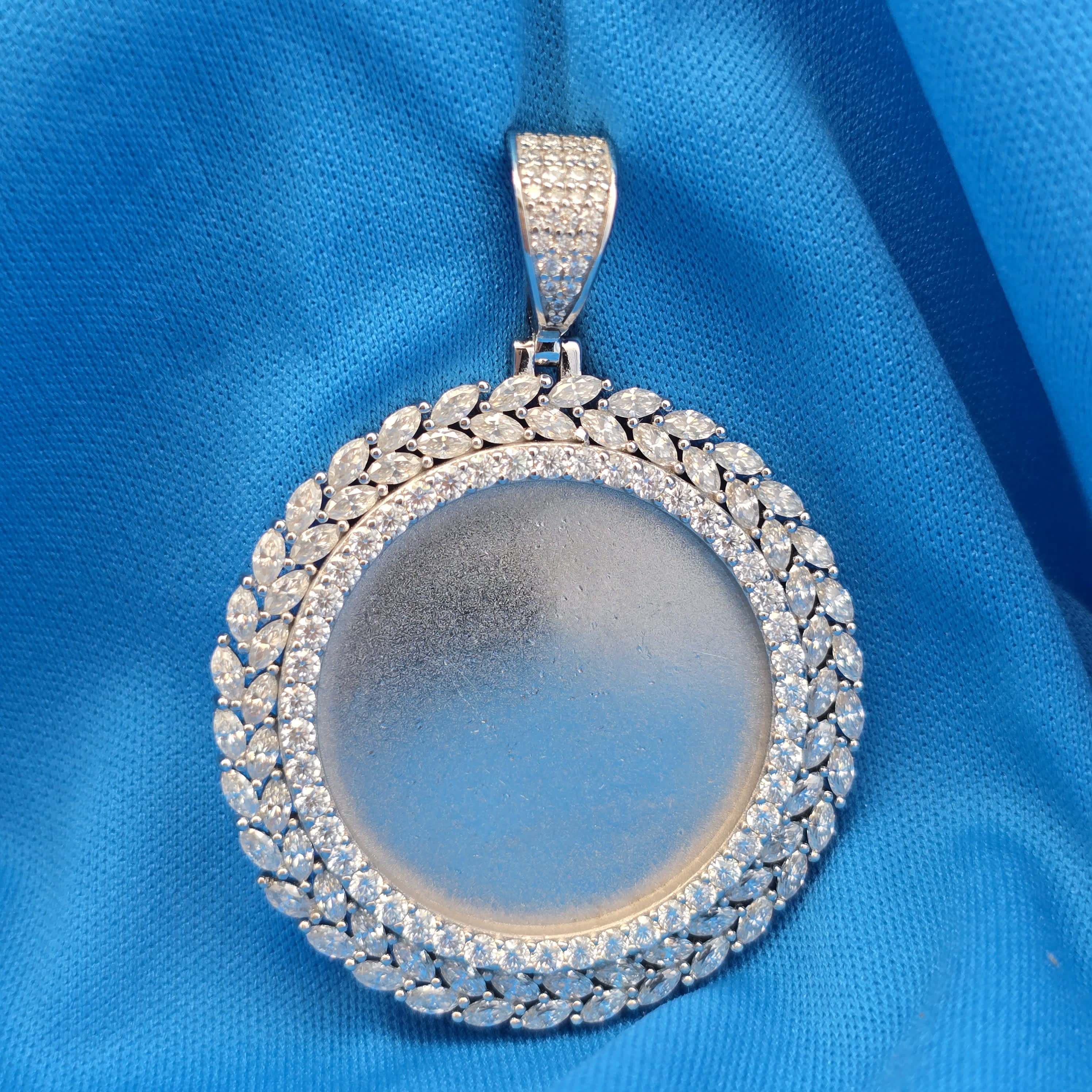 Moissanite 6.70ctw Custom Marquise Stone Memory Pendant