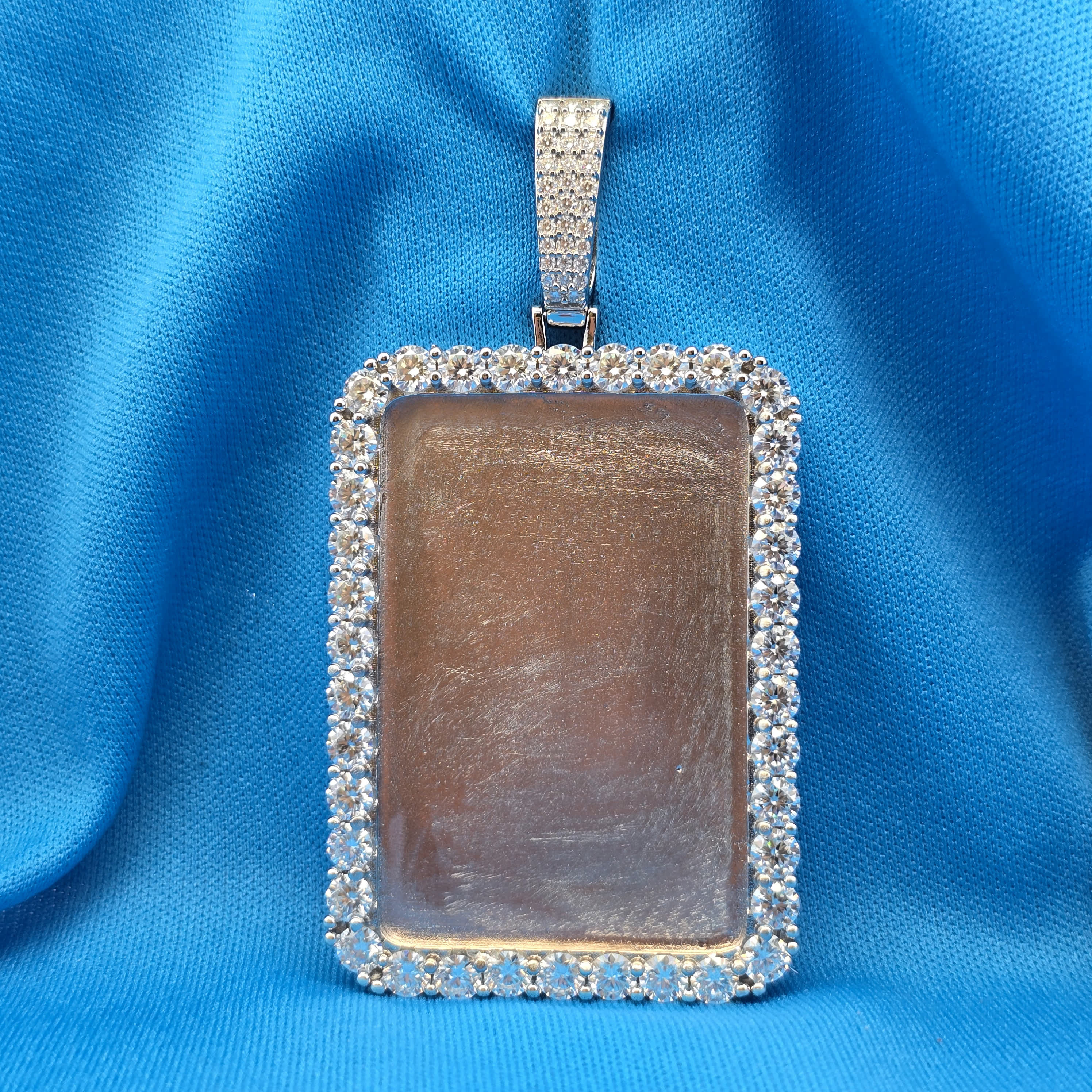 Moissanite 12.04 ctw Pointer Stones Rectangle Memory Pendant