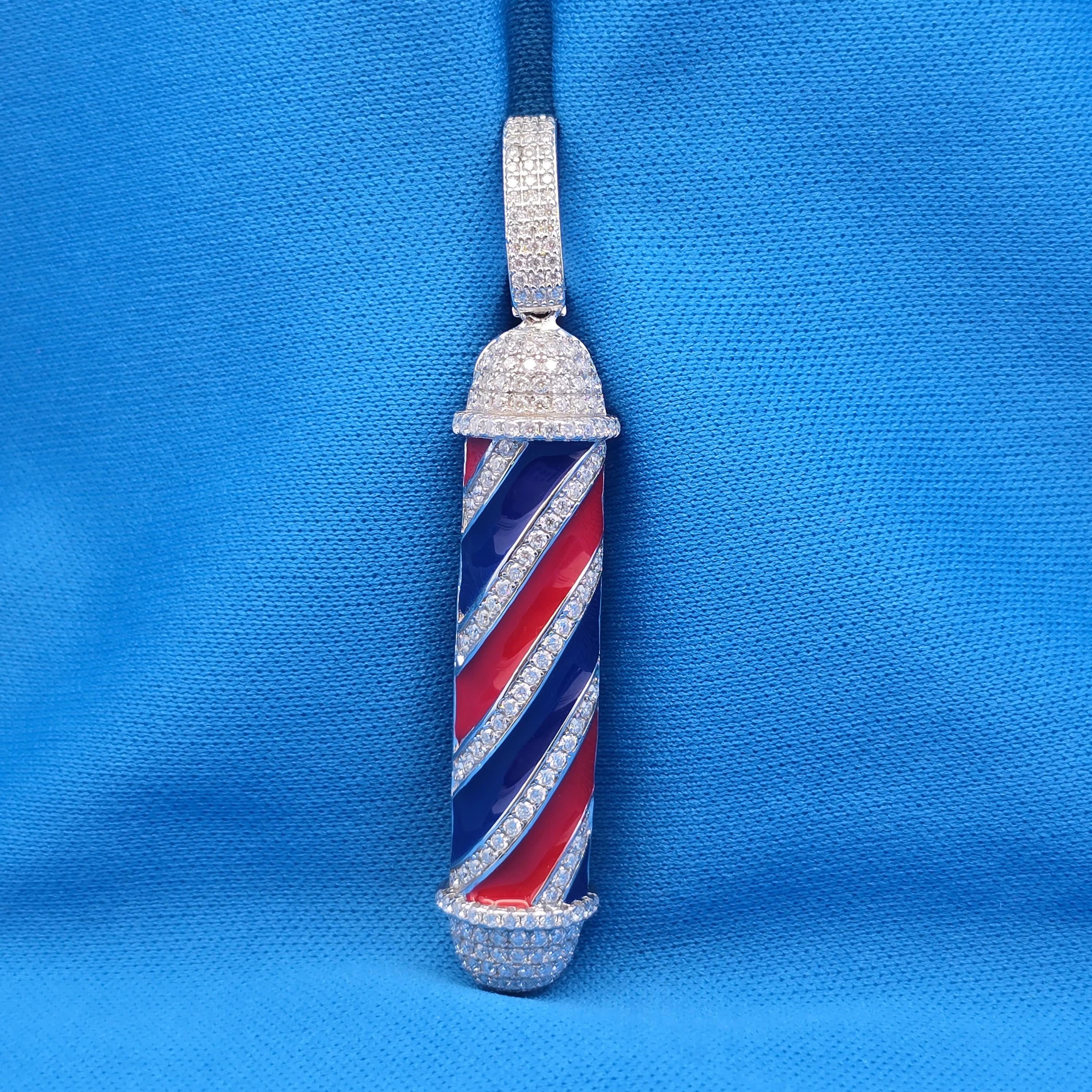 Moissanite 1.75 ctw Barber Pole Pendant