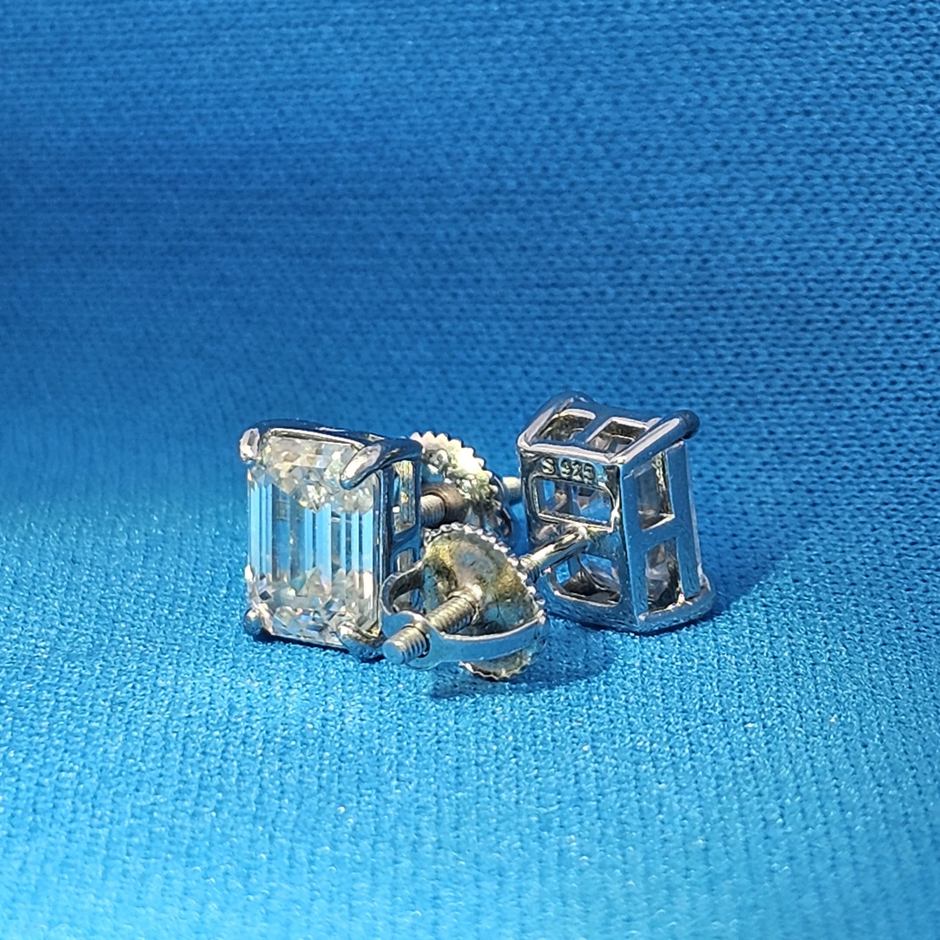Moissanite 3.00 ctw Emerald Cut Earrings