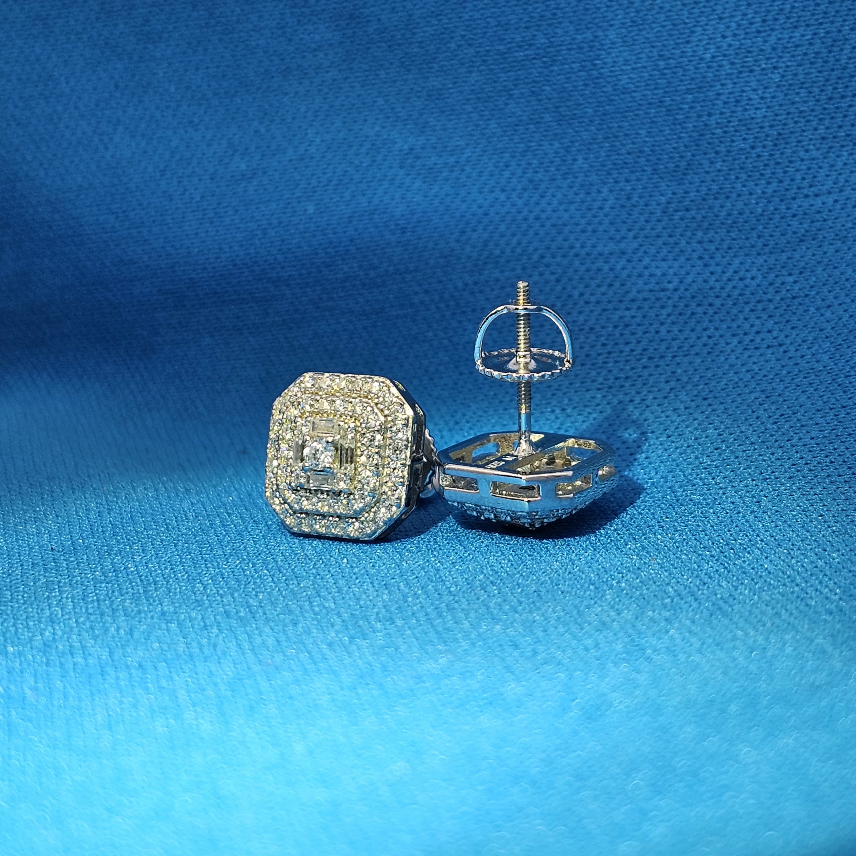 Moissanite 0.69 ctw Square Earring