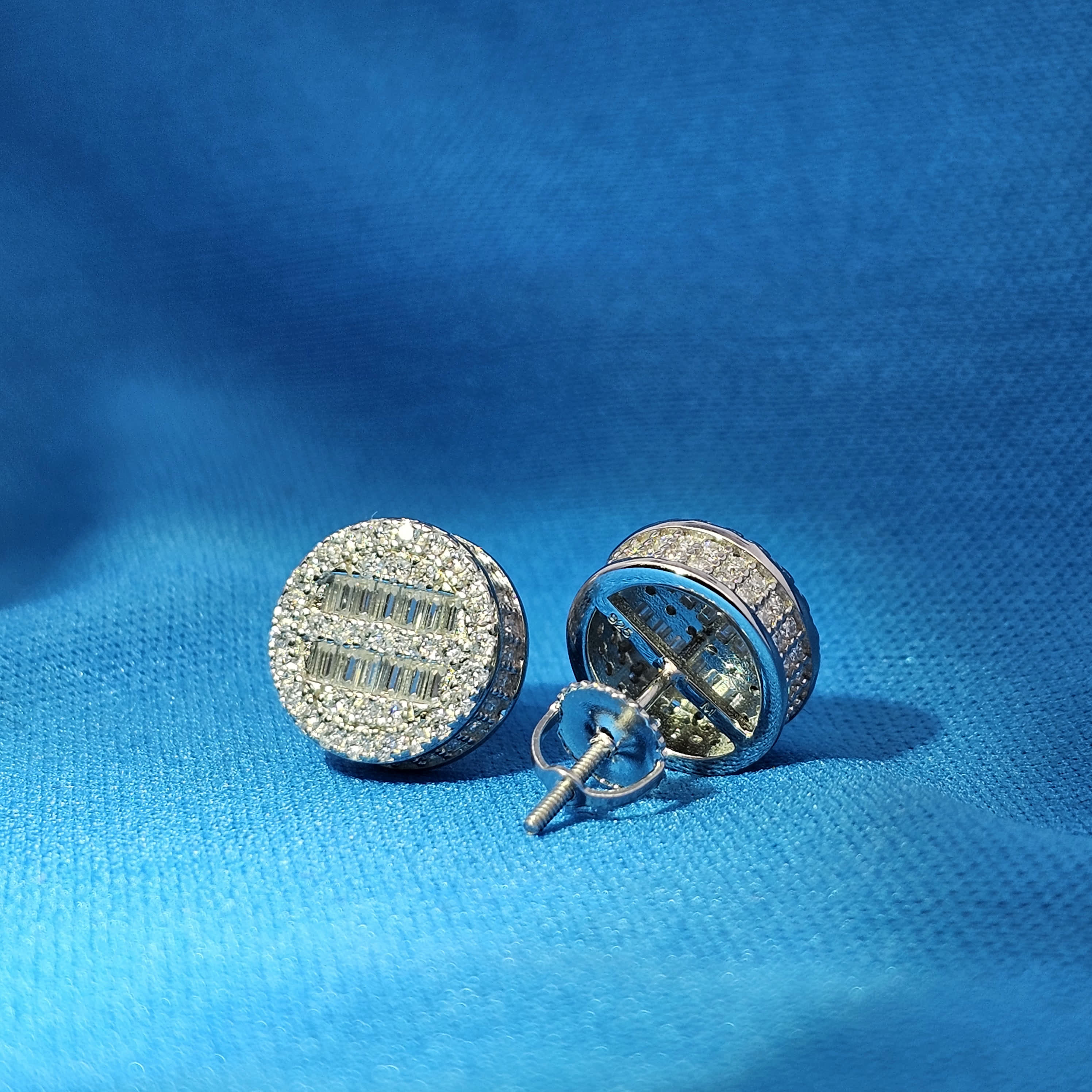 Moissanite 1.73 ctw Round Baguette Earrings