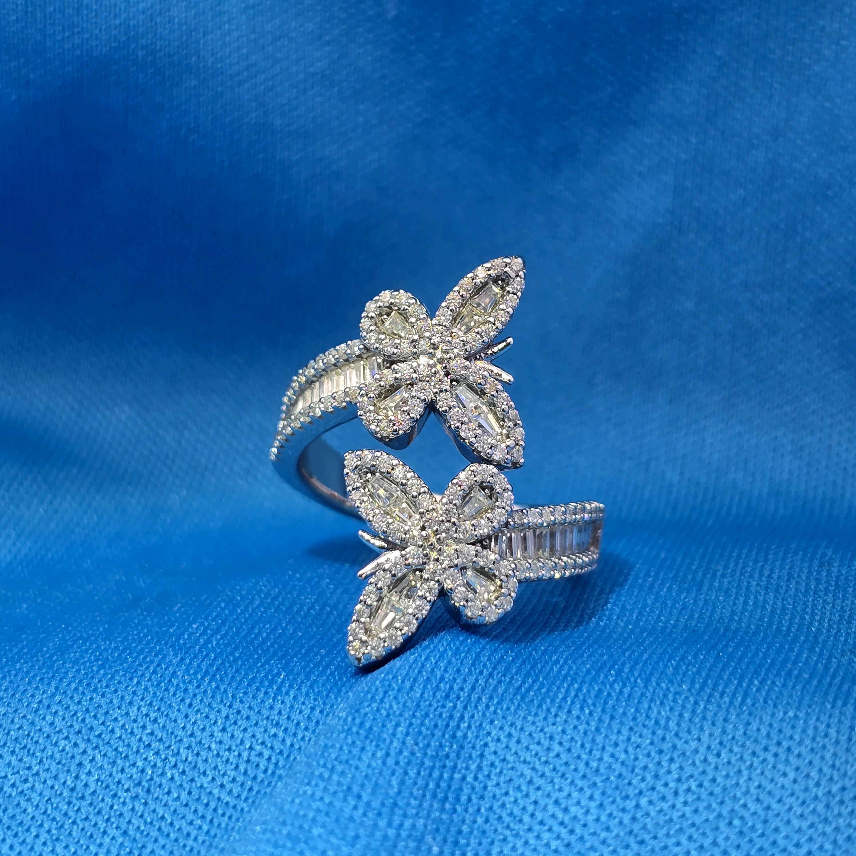 Moissanite 1.40 ctw V1 Cuff Butterfly Ring