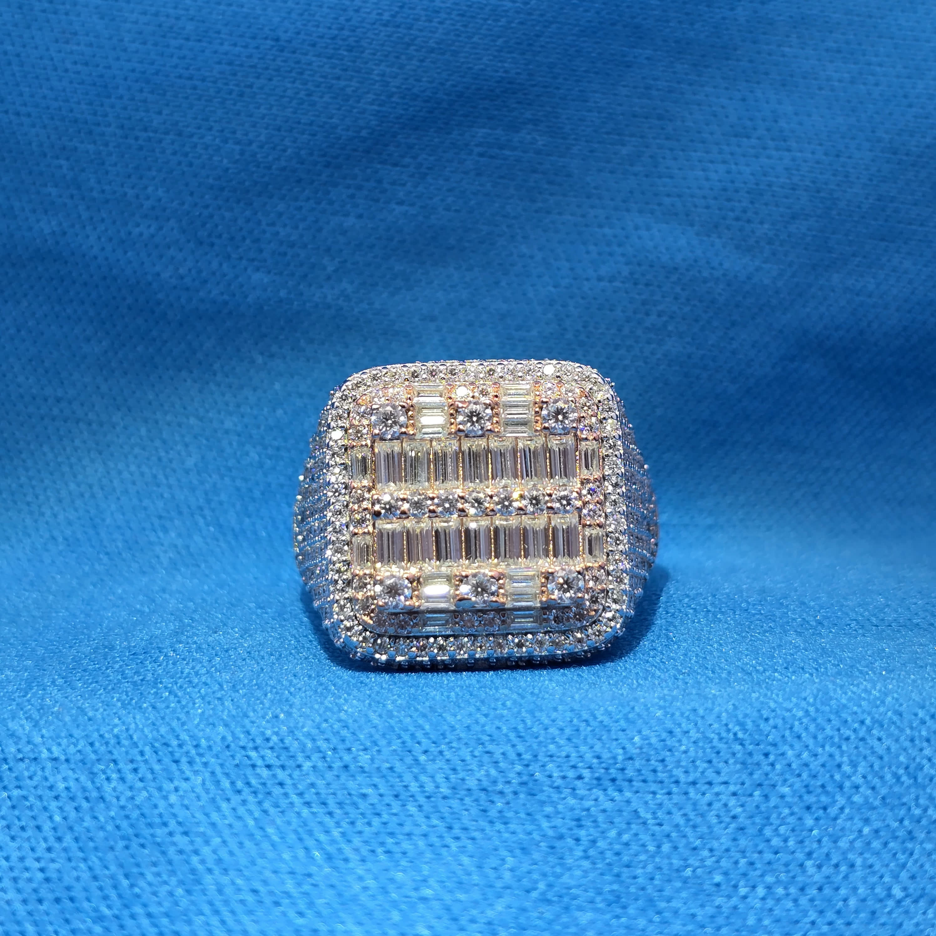 Moissanite 2.90 ctw Baguette Square Ring