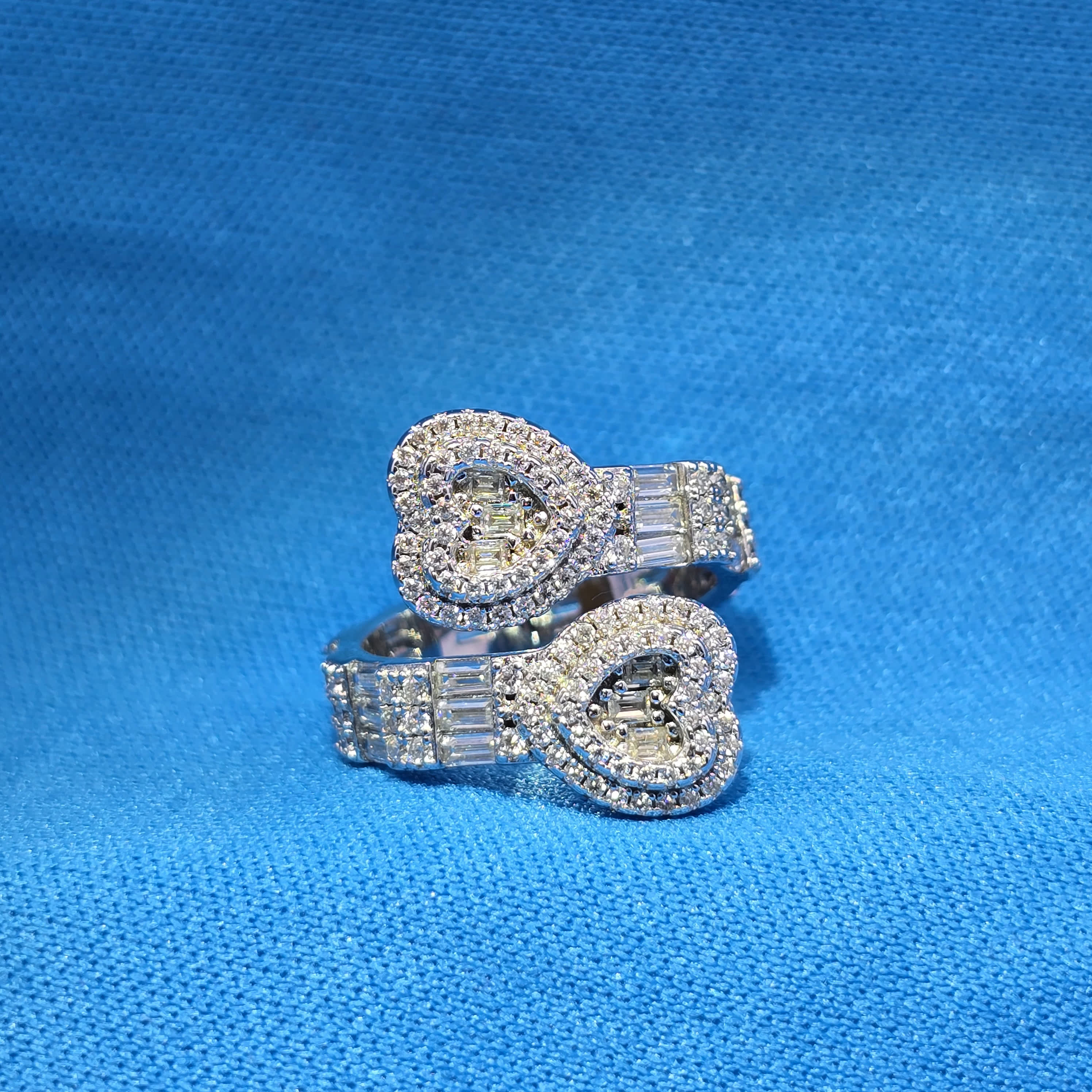 Moissanite 2.60 ctw Cuff Heart Ring