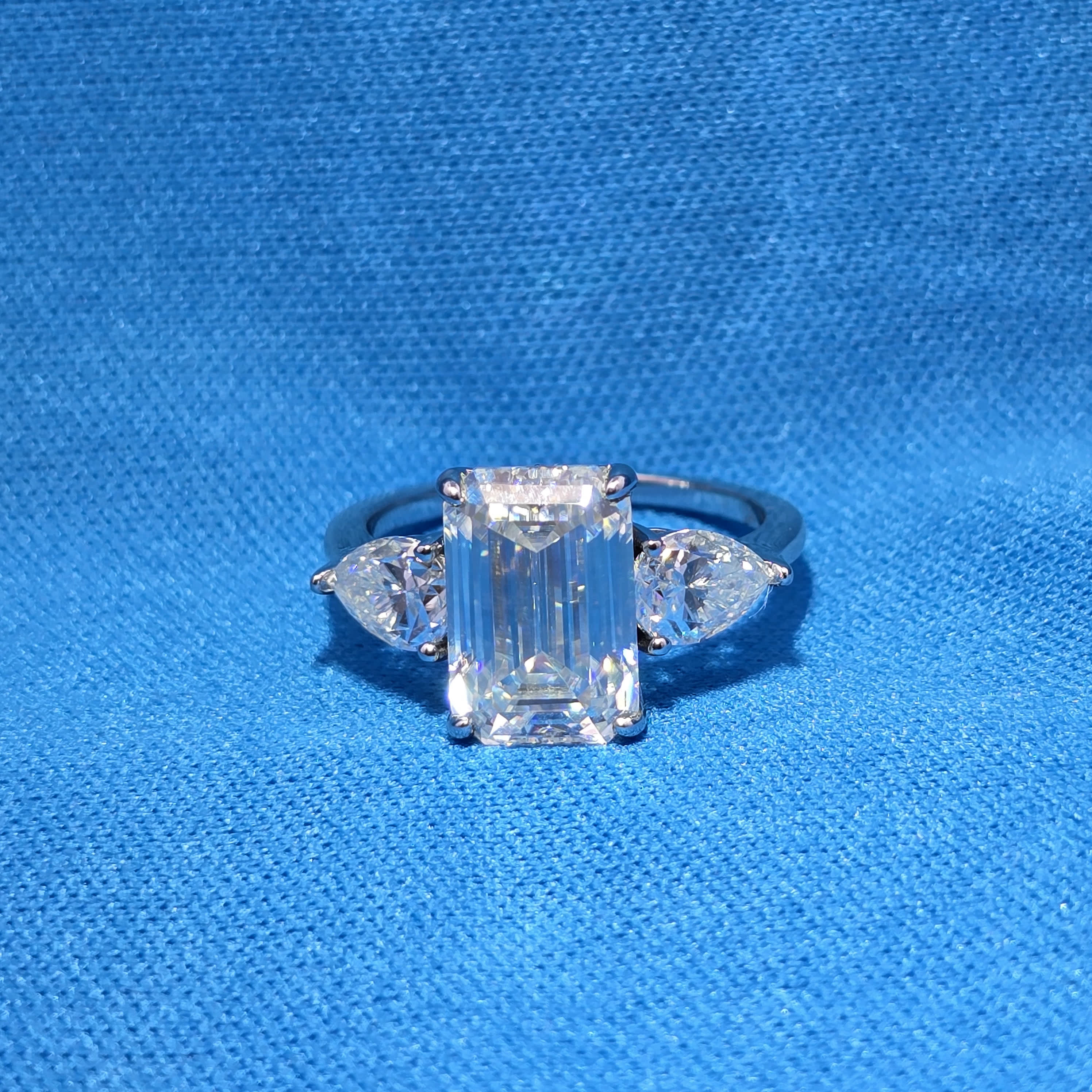 Moissanite 1.37 ctw Emerald Ring