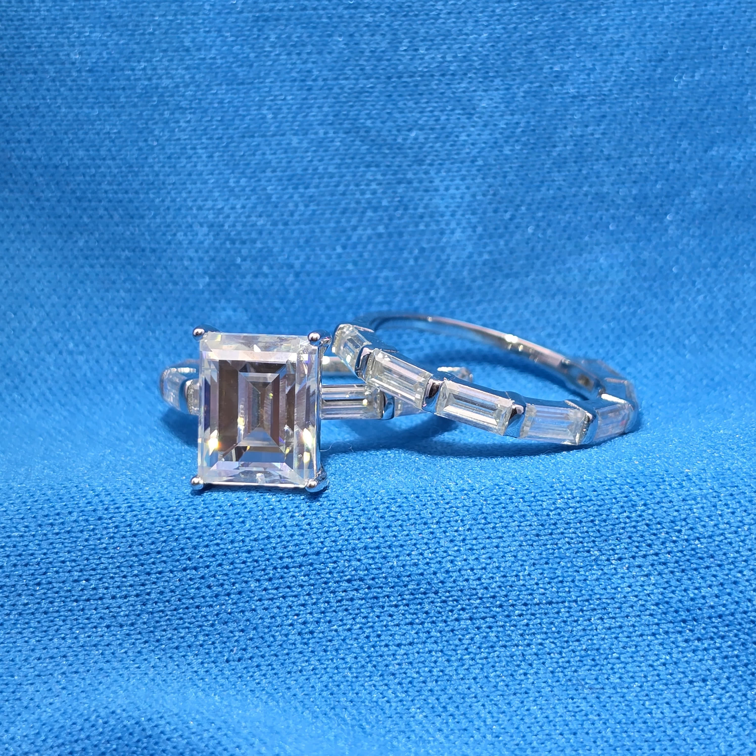 Moissanite 6.56ctw Emerald Cut 2 in 1 Ring