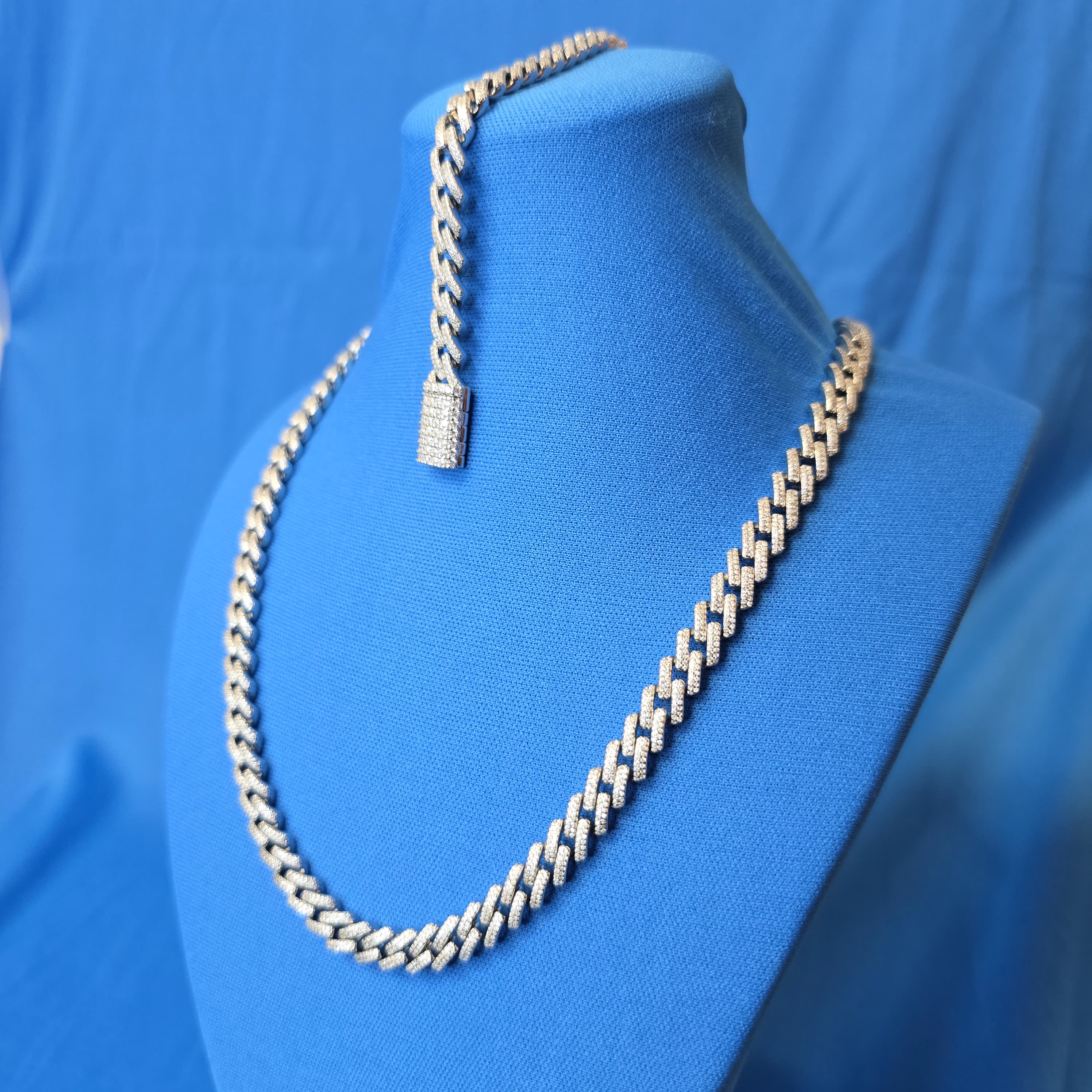 7MM Moissanite 11.53 ctw Cuban Link Chain