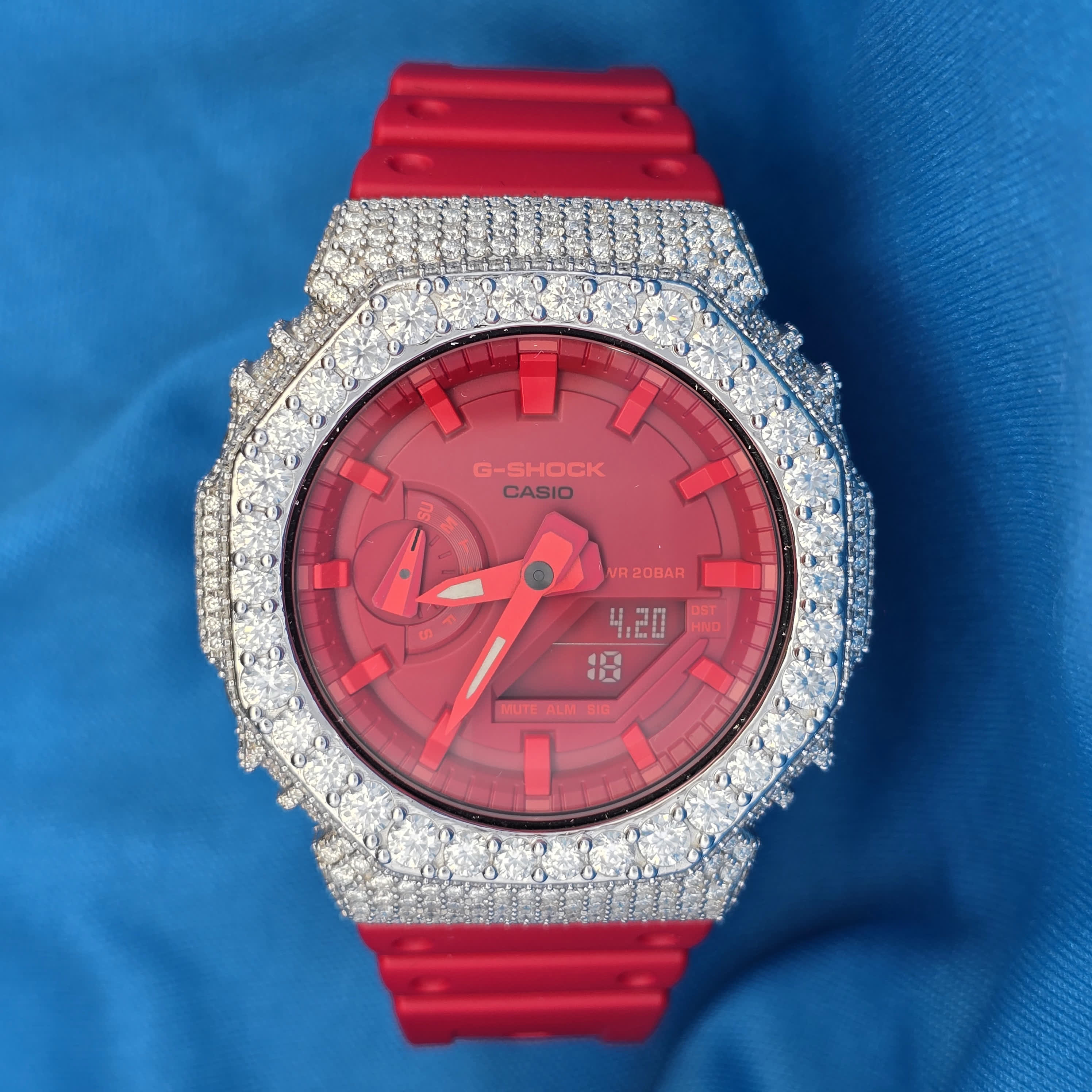 Iced Out Casio G-Shock 7.00 Ctw Moissanite