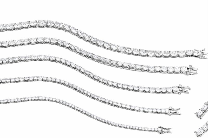 2mm–5mm VVS Moissanite Tennis Chain Necklace S925 Sterling Silver Unisex