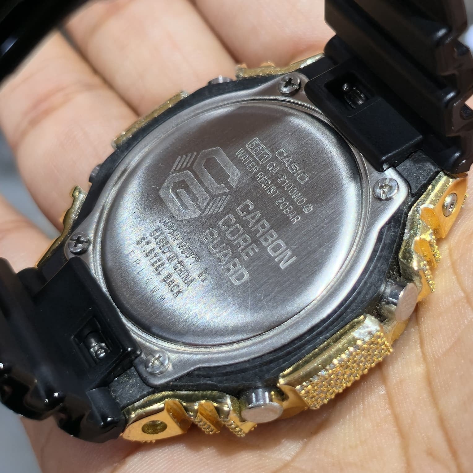 Authentic Casio G-SHOCK GA2100 Custom Iced Out – Yellow | White Dial | BlackBand