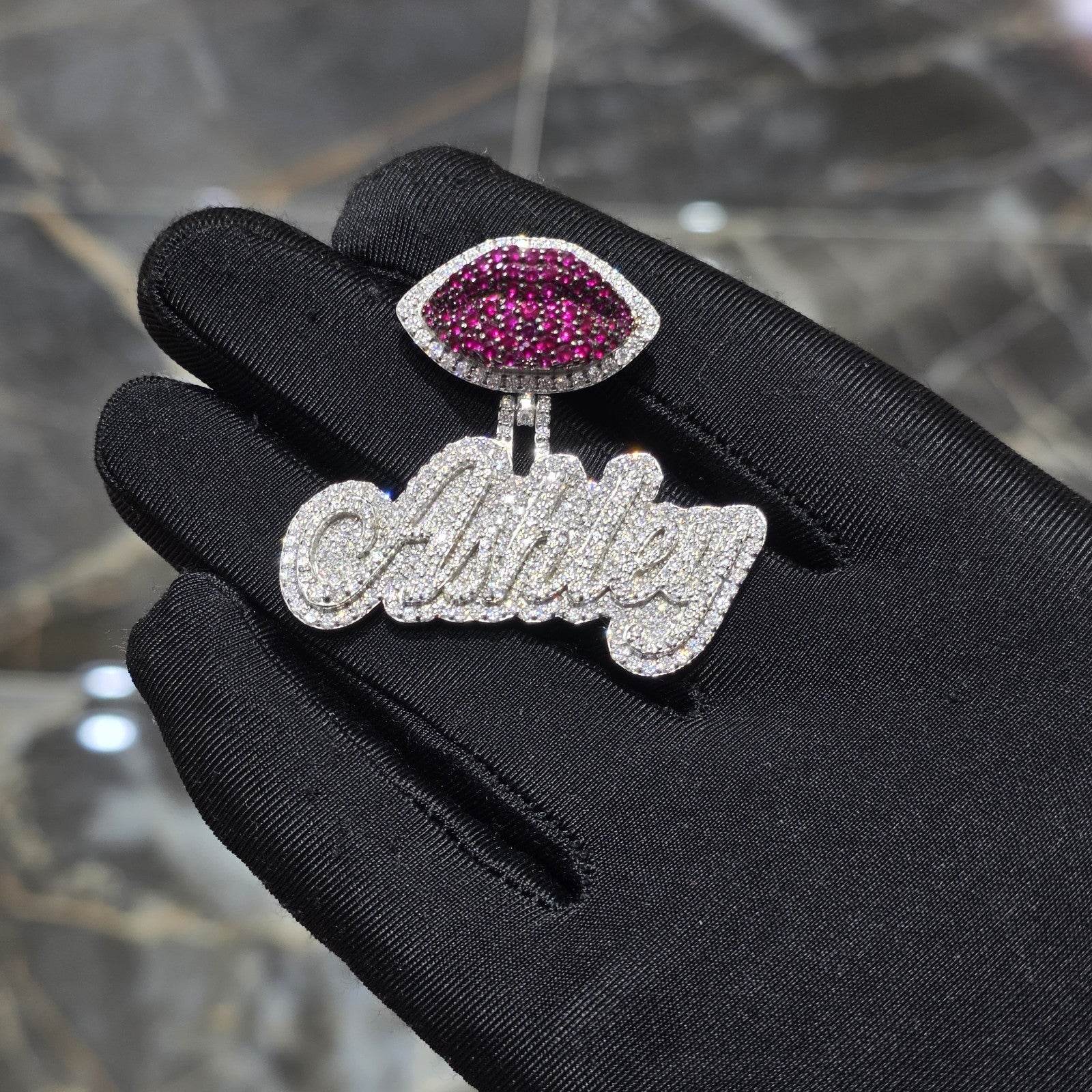 Custom Pendent With Chain 925 Sterling Silver Moissanite Any Name 6 Letters max