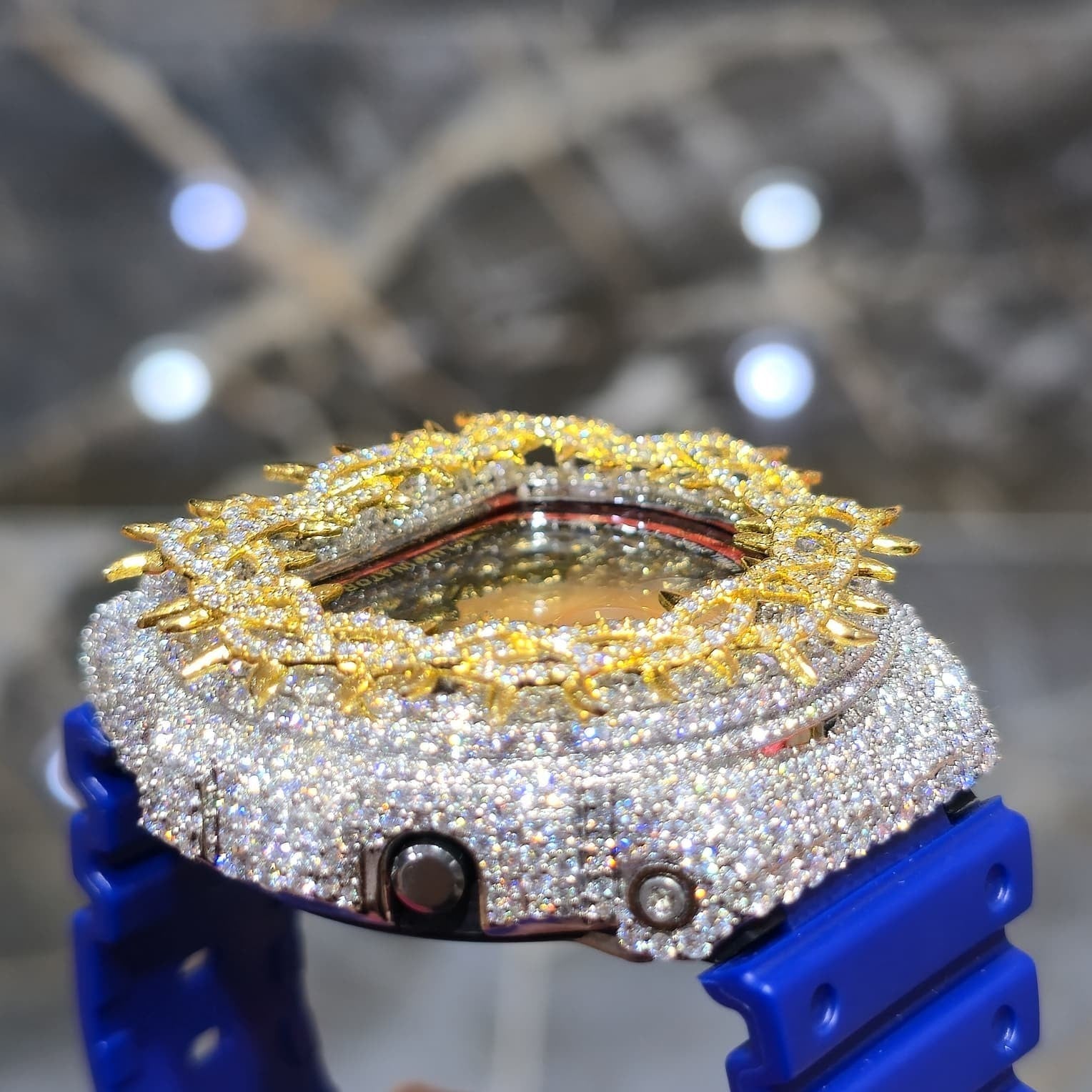 Iced Out G-Shock  Watch Authentic VVS Moissanite Barbed Wire Two Tone | HOM
