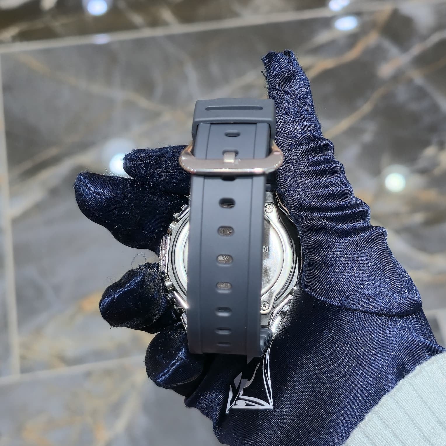 Iced Out G-Shock  Watch Authentic VVS Moissanite Barbed Wire Two Tone | BlueFace