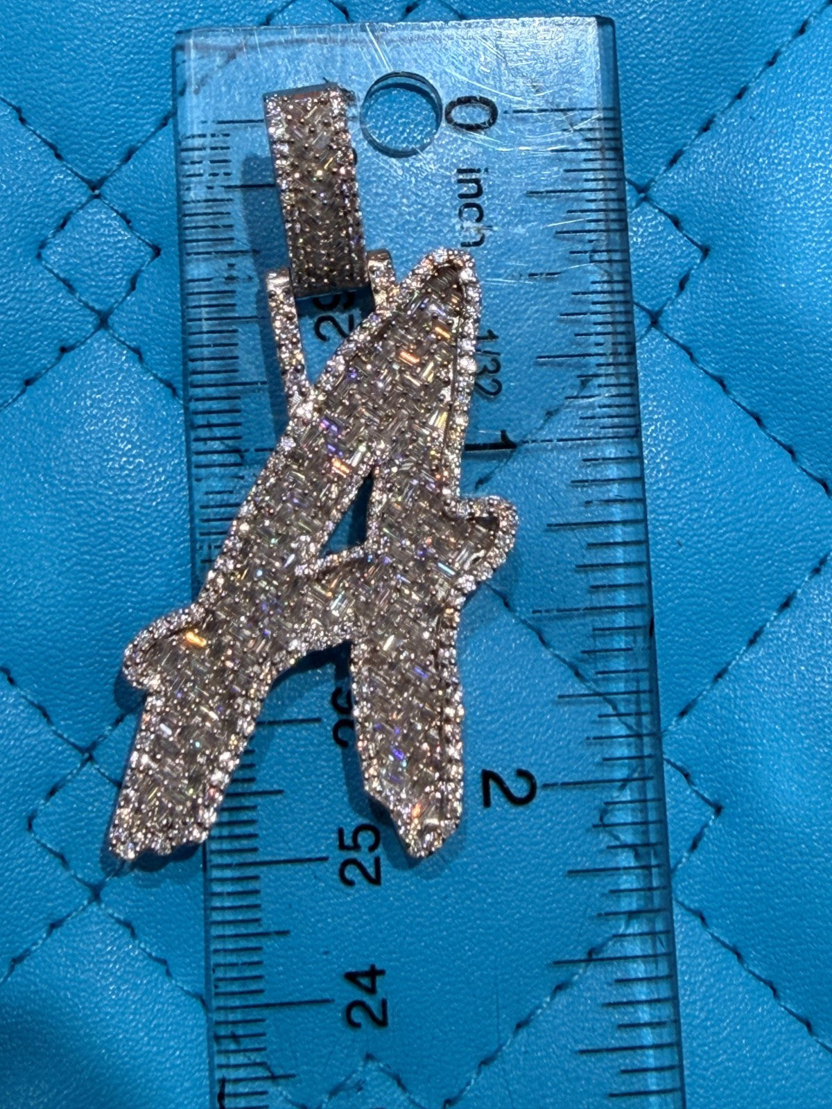 3.00 Ct  VVS Moissanite Men's Customize Initial Letter Pendant 925 Silver