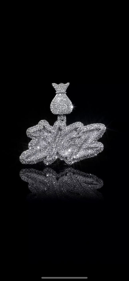 VVS Moissanite Custom Name Number Plate Pendant Men 925 Silver + Free Rope Chain