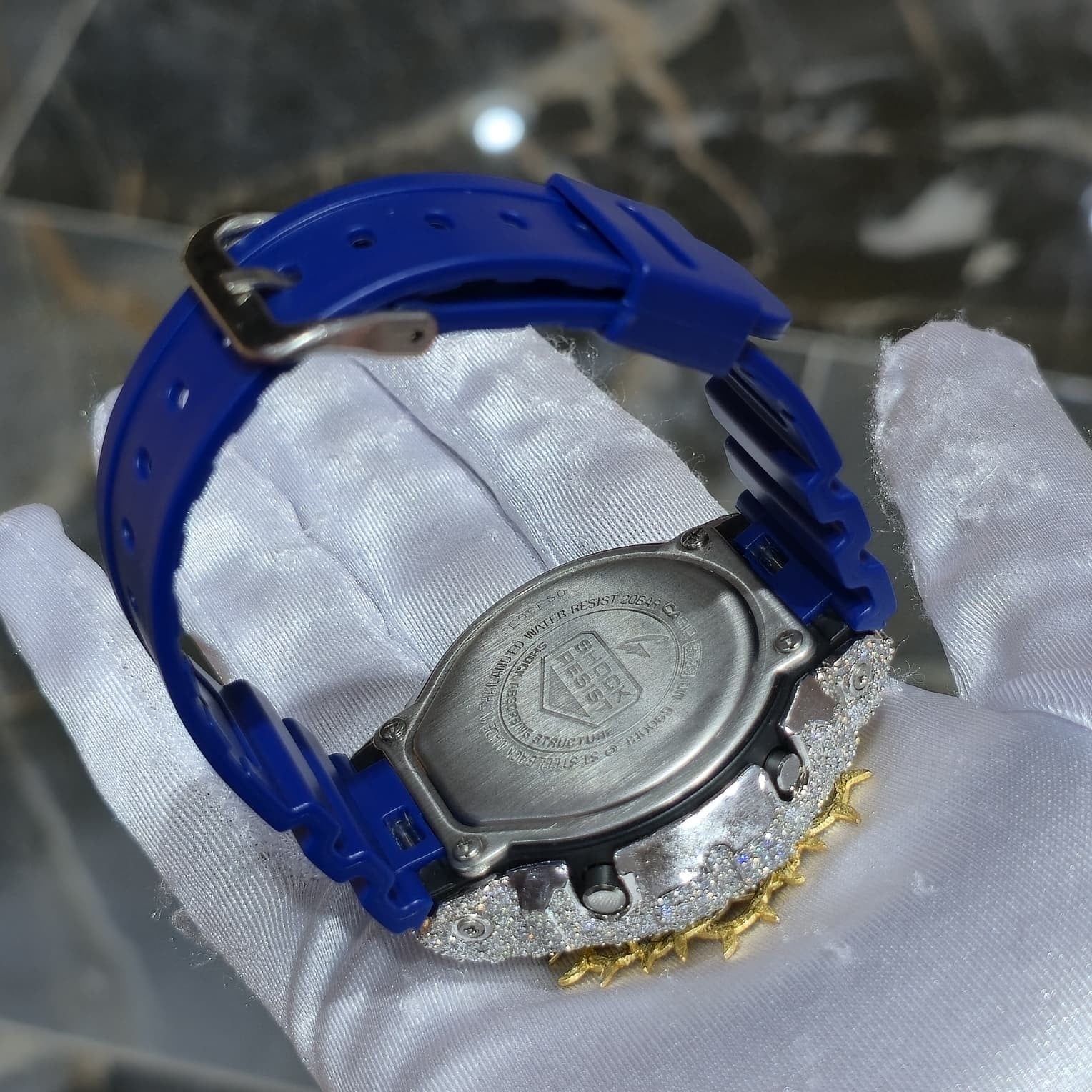 Iced Out G-Shock  Watch Authentic VVS Moissanite Barbed Wire Two Tone | HOM