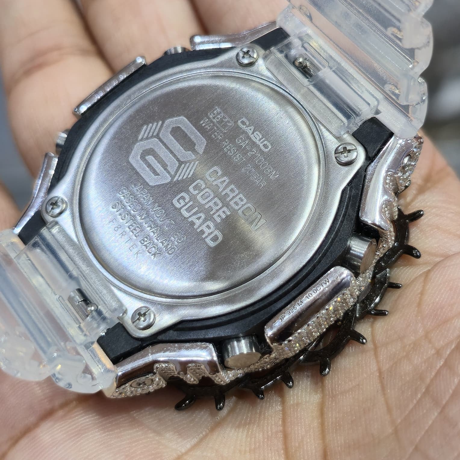 VVS Moissanite G Shock Original Watch Transparent Rubber Band