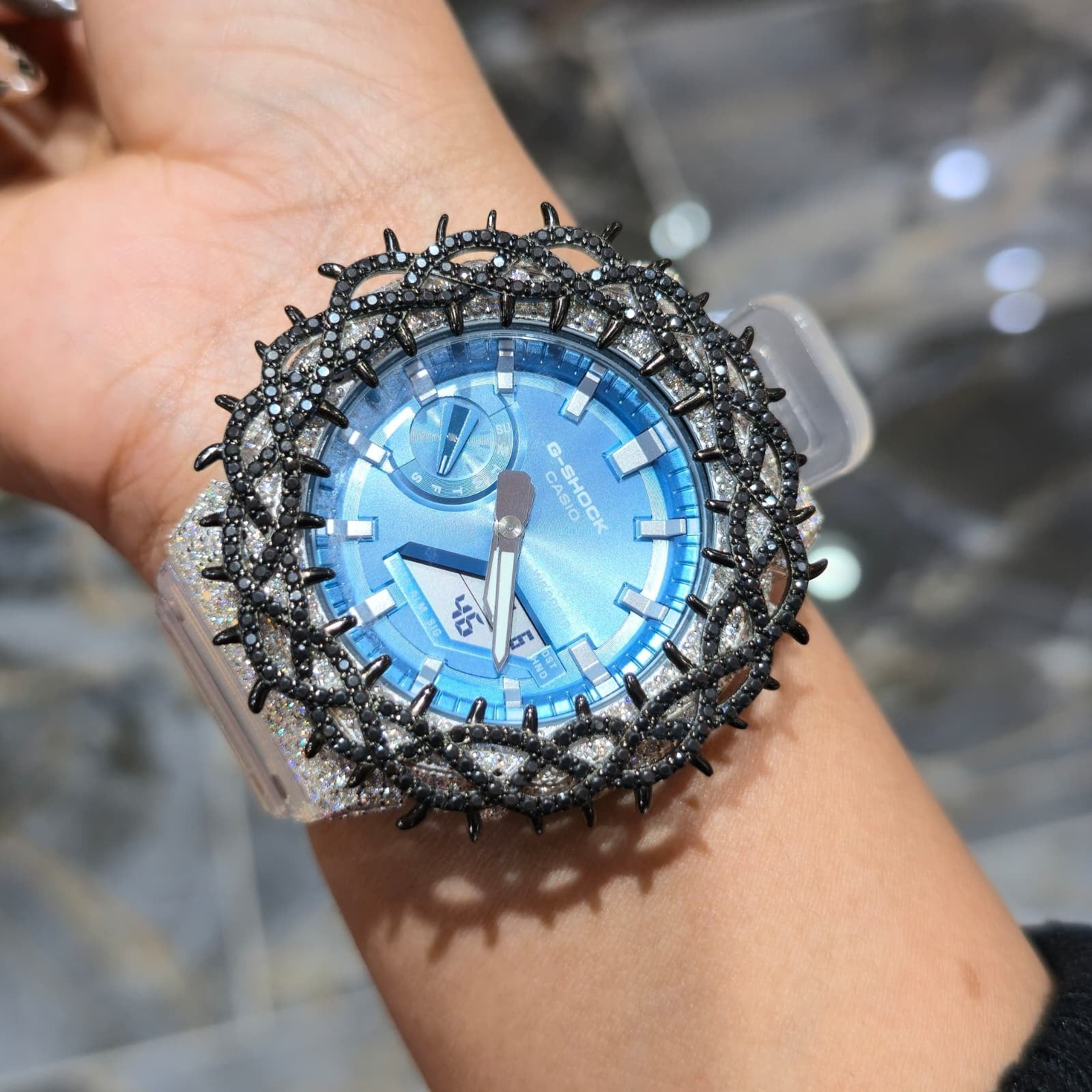 VVS Moissanite G Shock Original Watch Transparent Rubber Band