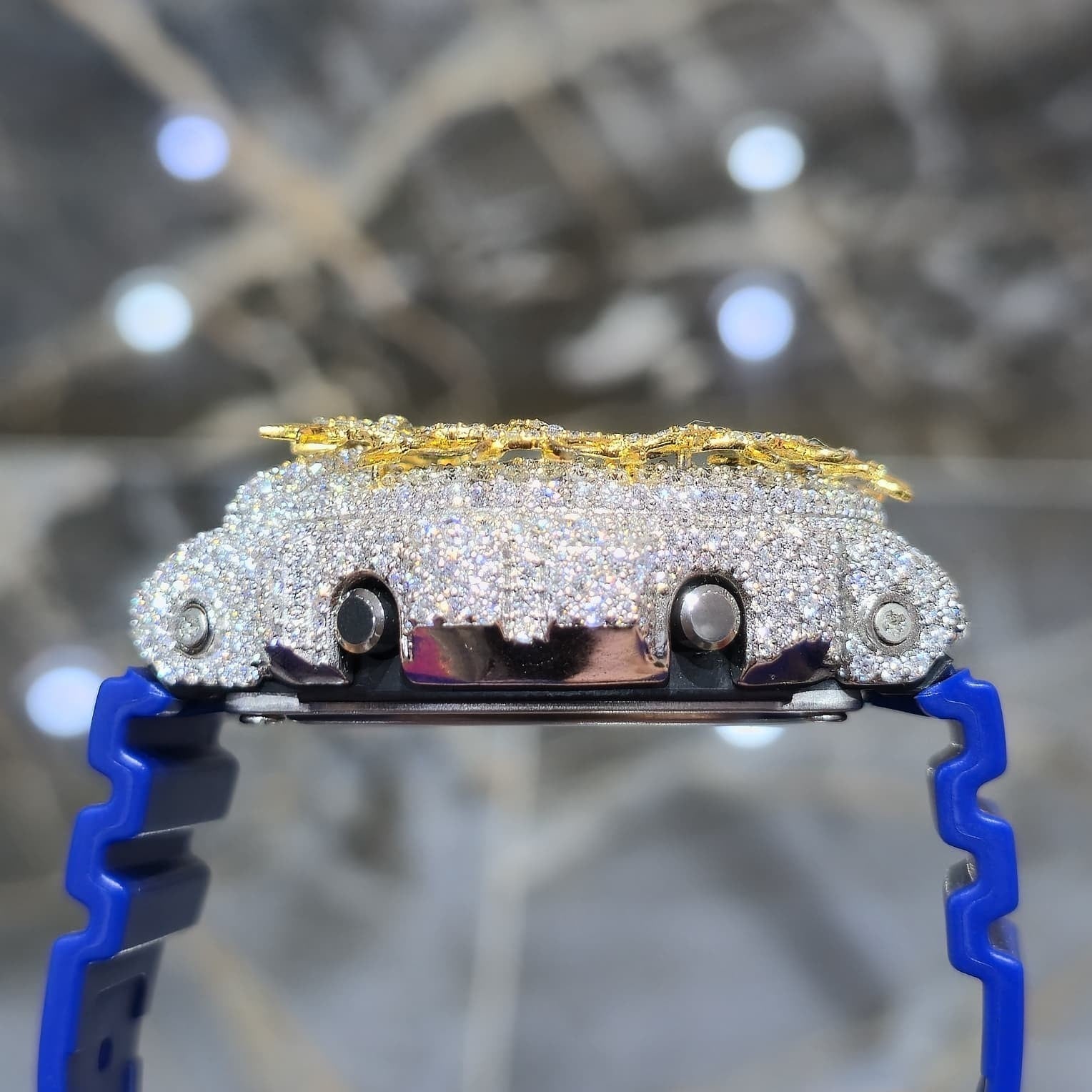 Iced Out G-Shock  Watch Authentic VVS Moissanite Barbed Wire Two Tone | HOM