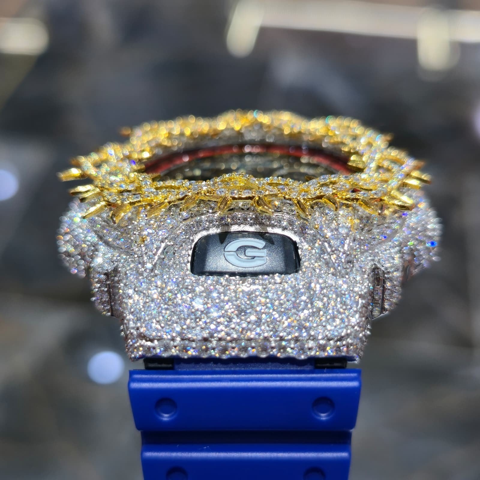 Iced Out G-Shock  Watch Authentic VVS Moissanite Barbed Wire Two Tone | HOM