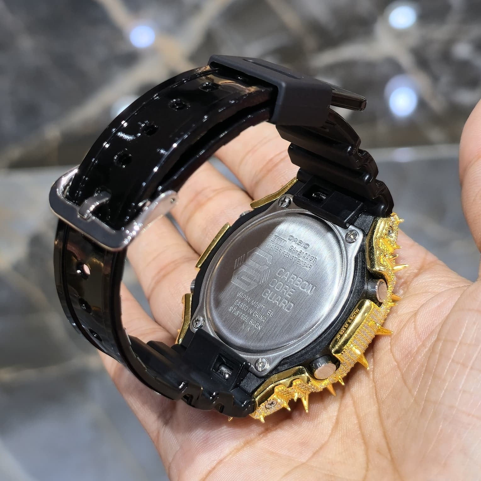 VVS Moissanite G Shock Original Watch black rubber band