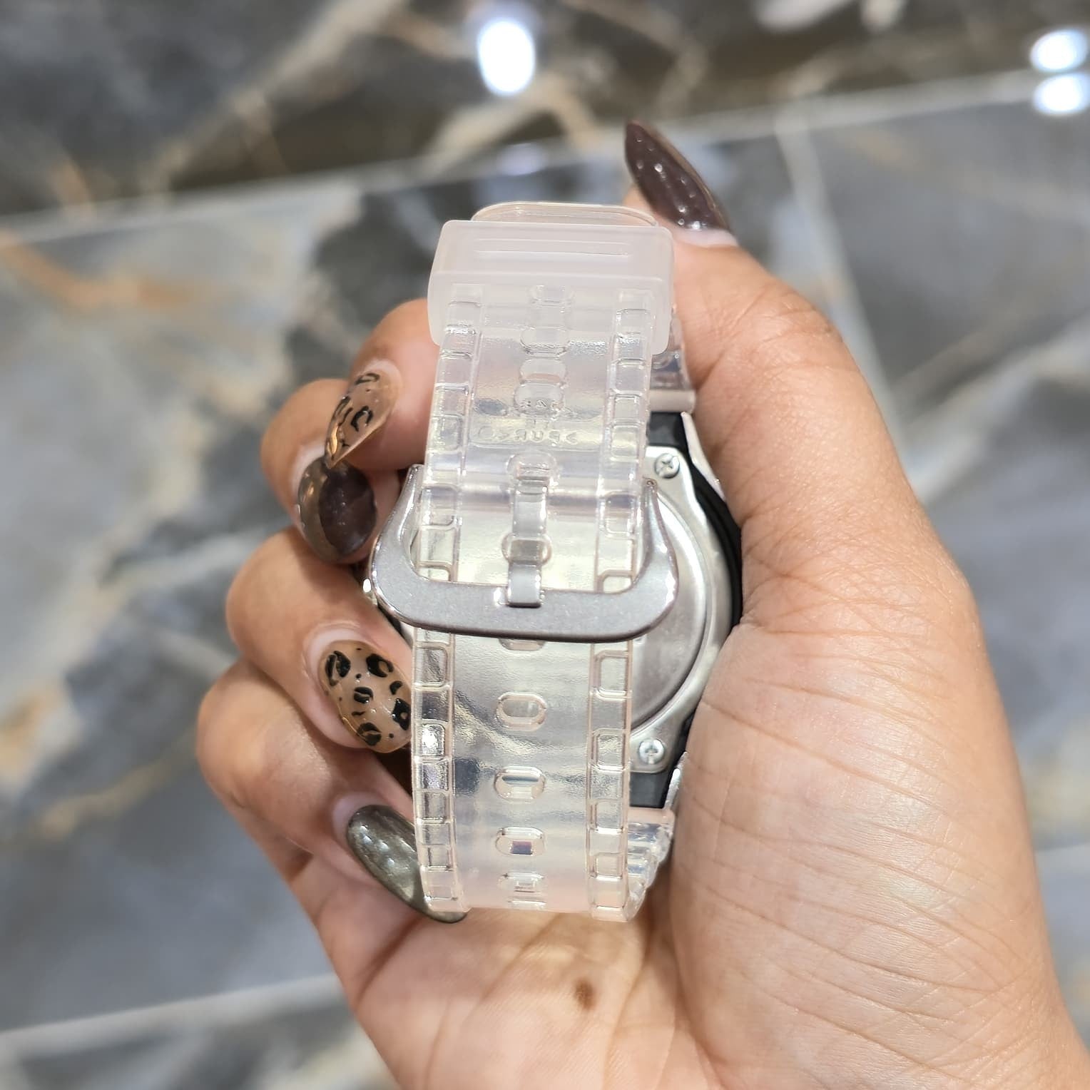 VVS Moissanite G Shock Original Watch Transparent Rubber Band