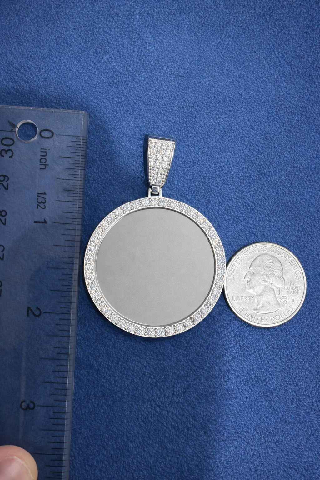 925 Silver Custom Memory/Picture Pendant VVS Moissanite GRA CERTIFIED(ALL SIZES)