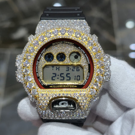 Moissanite Fully Iced Out G-SHOCK DW-6900U – VVS D Color, | Big Pointers