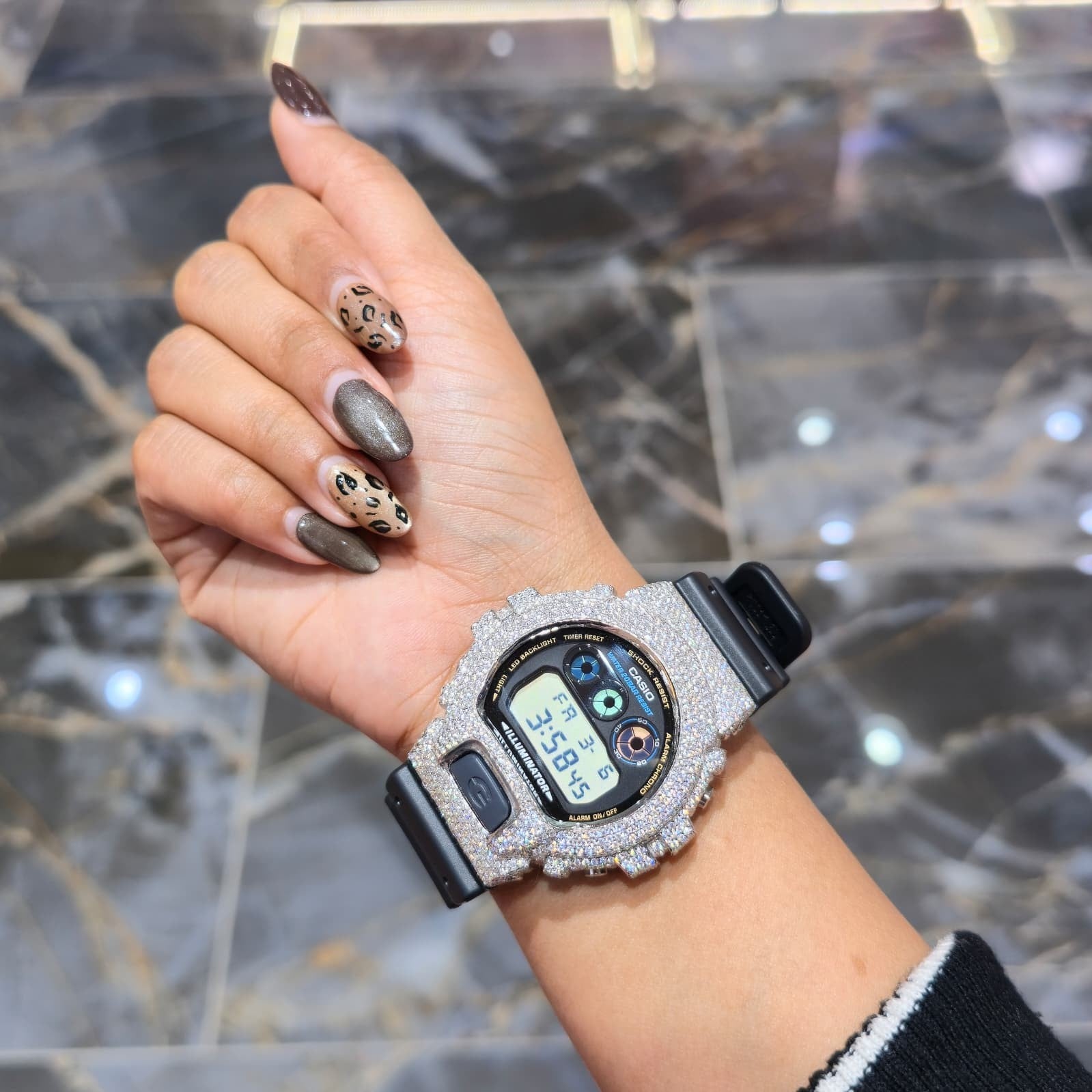 VVS Moissanite G Shock Original Watch black rubber band
