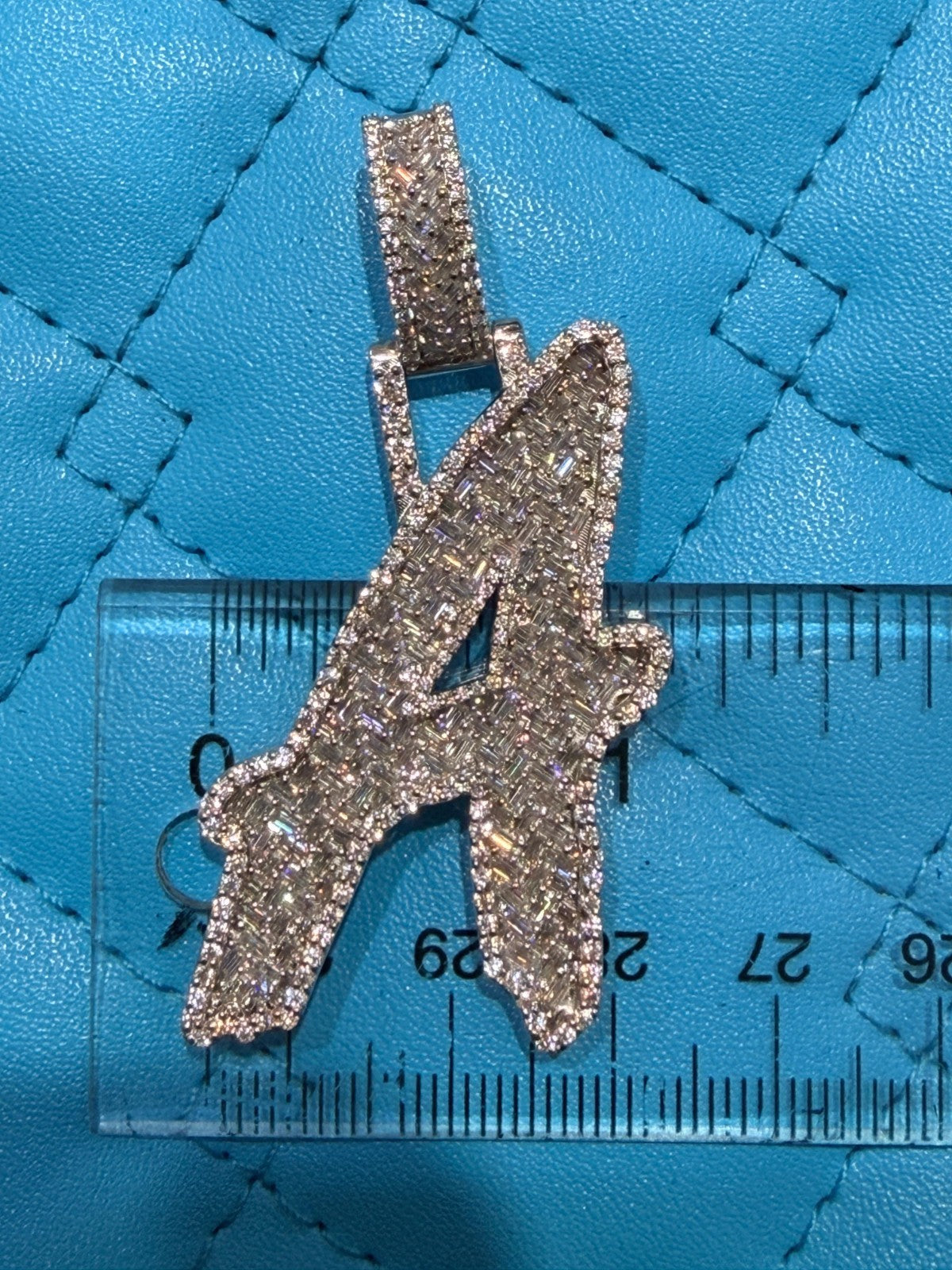 3.00 Ct  VVS Moissanite Men's Customize Initial Letter Pendant 925 Silver