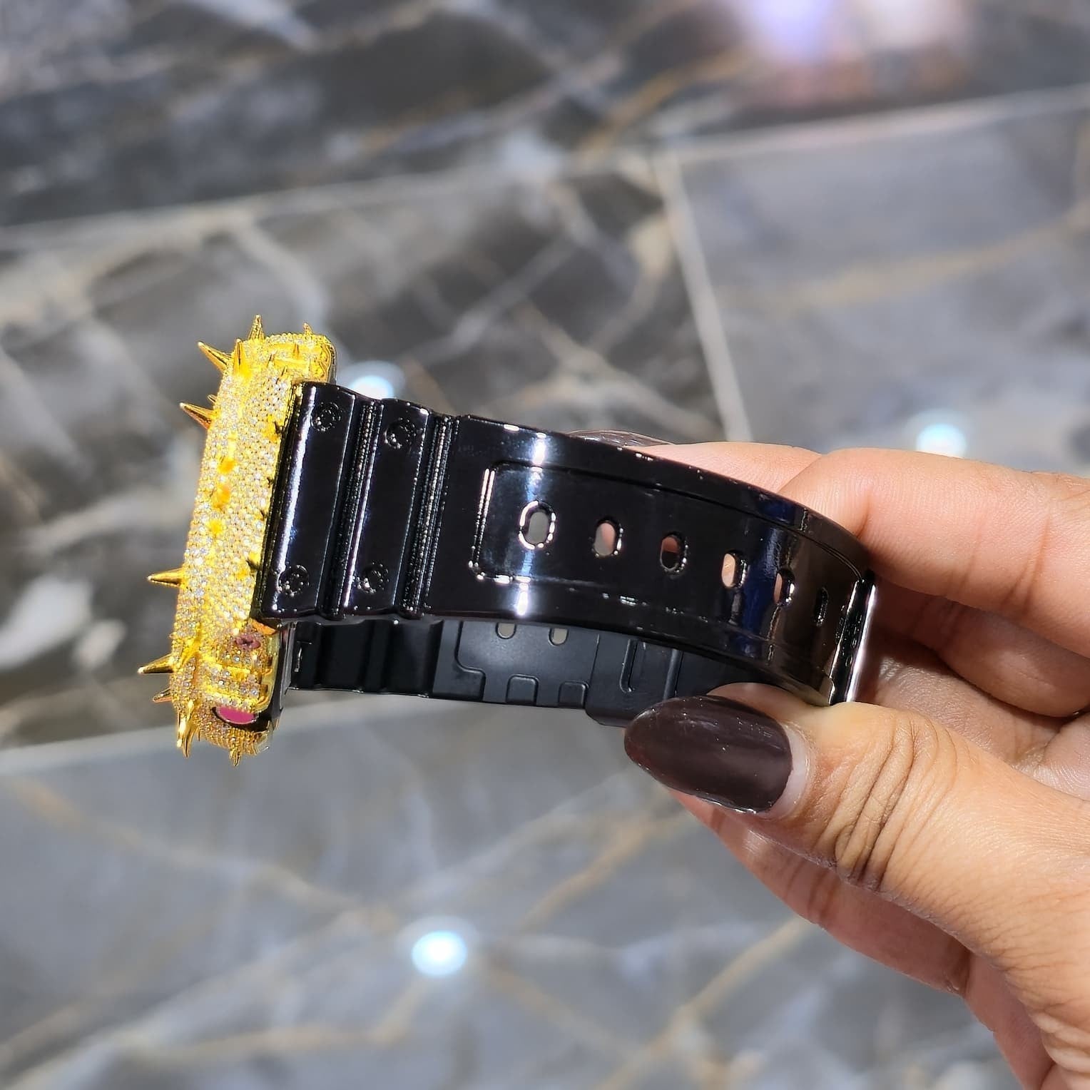 VVS Moissanite G Shock Original Watch black rubber band