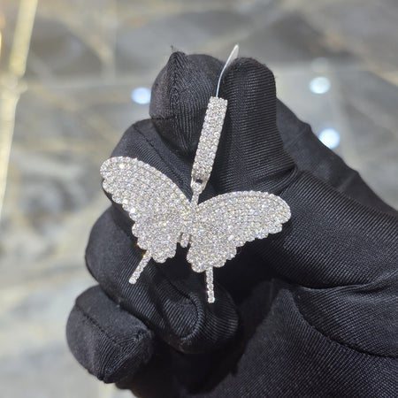 Moissanite Butterfly Pendant | 14k Gold Plated .925 Silver