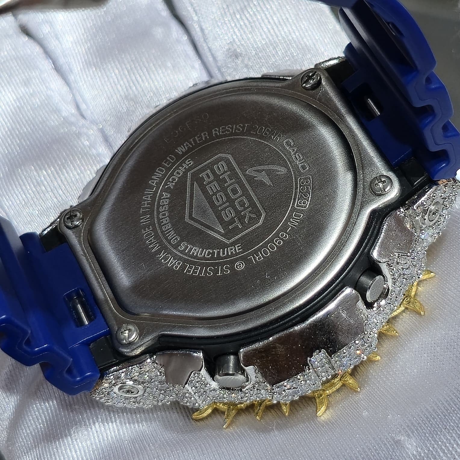 Iced Out G-Shock  Watch Authentic VVS Moissanite Barbed Wire Two Tone | HOM
