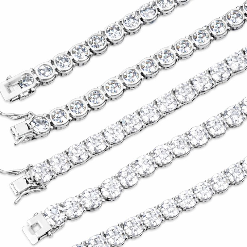 2mm–5mm VVS Moissanite Tennis Chain Necklace S925 Sterling Silver Unisex