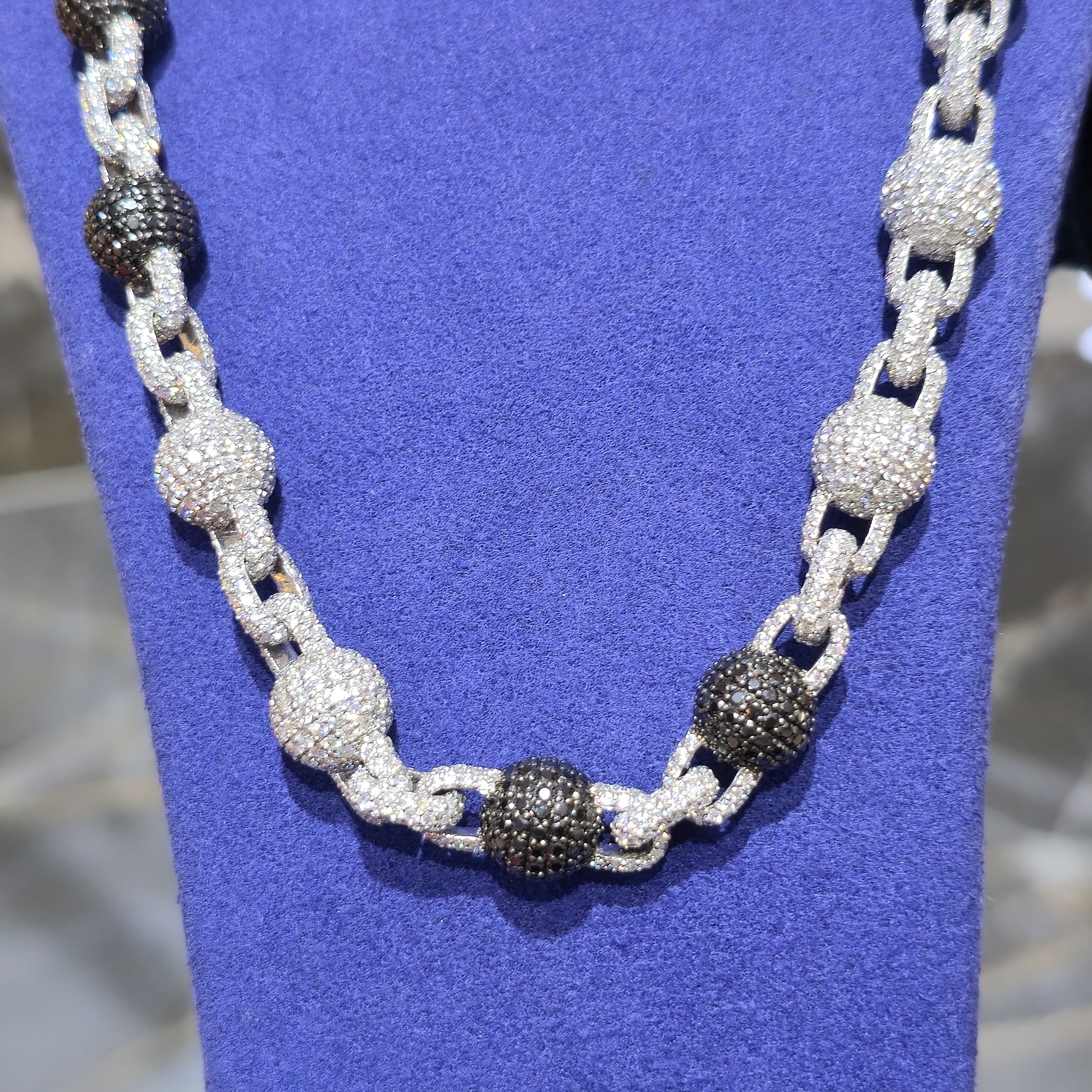 925 Sterling Silver Moissanite Custom Ball Chain.