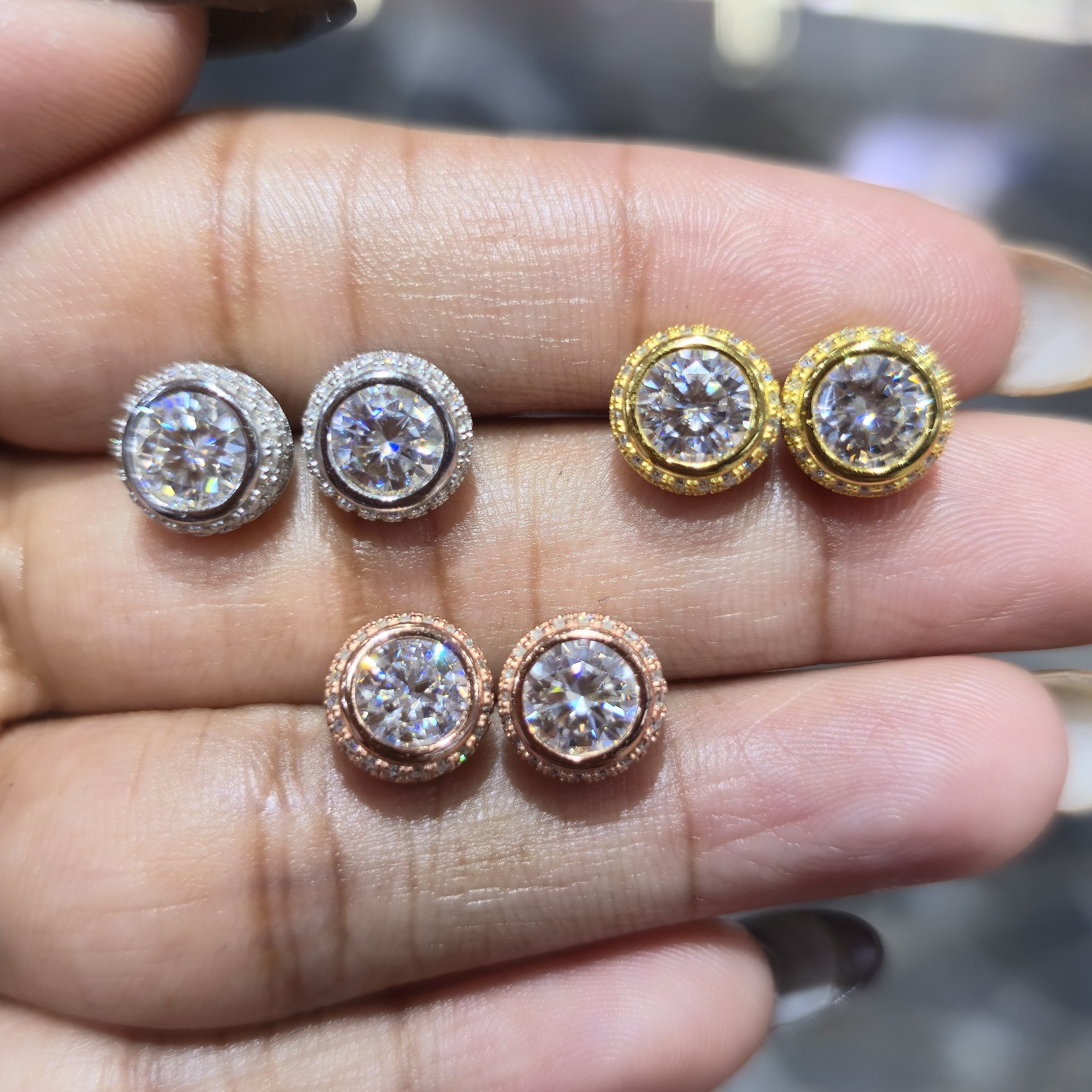 925 Silver Moissanite Studs & Cluster Earrings
