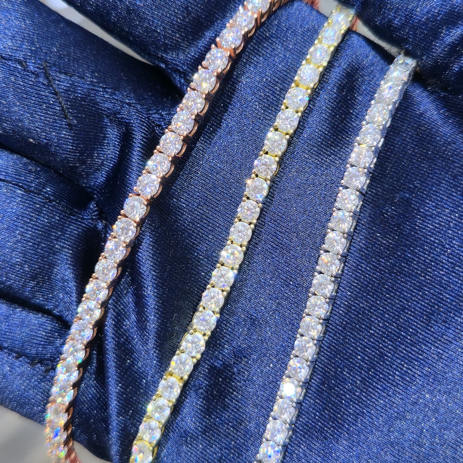 Moissanite Tennis Bracelet – 925 Sterling Silver | 2mm–5mm | Silver, Gold & Rose Gold