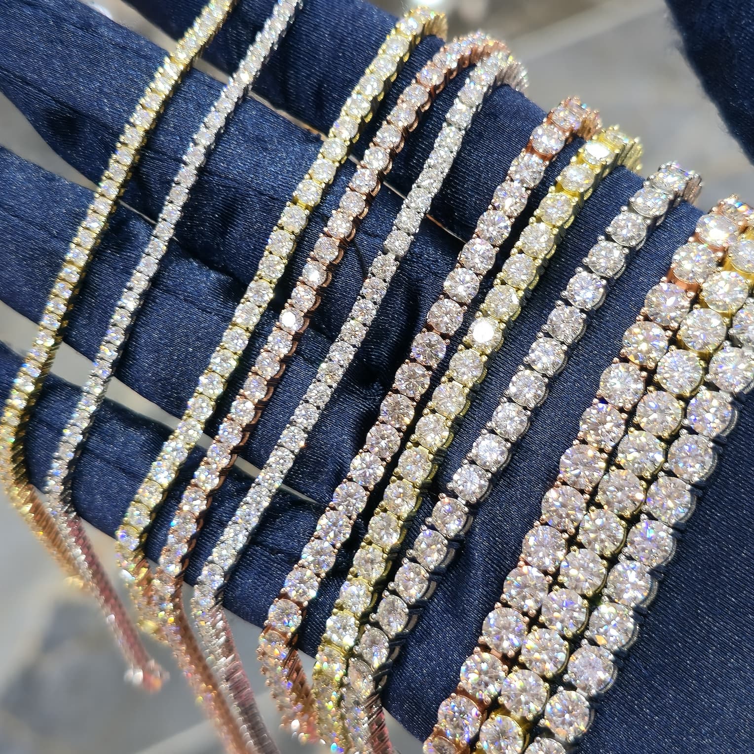 Moissanite Tennis Bracelet – 925 Sterling Silver | 2mm–5mm | Silver, Gold & Rose Gold