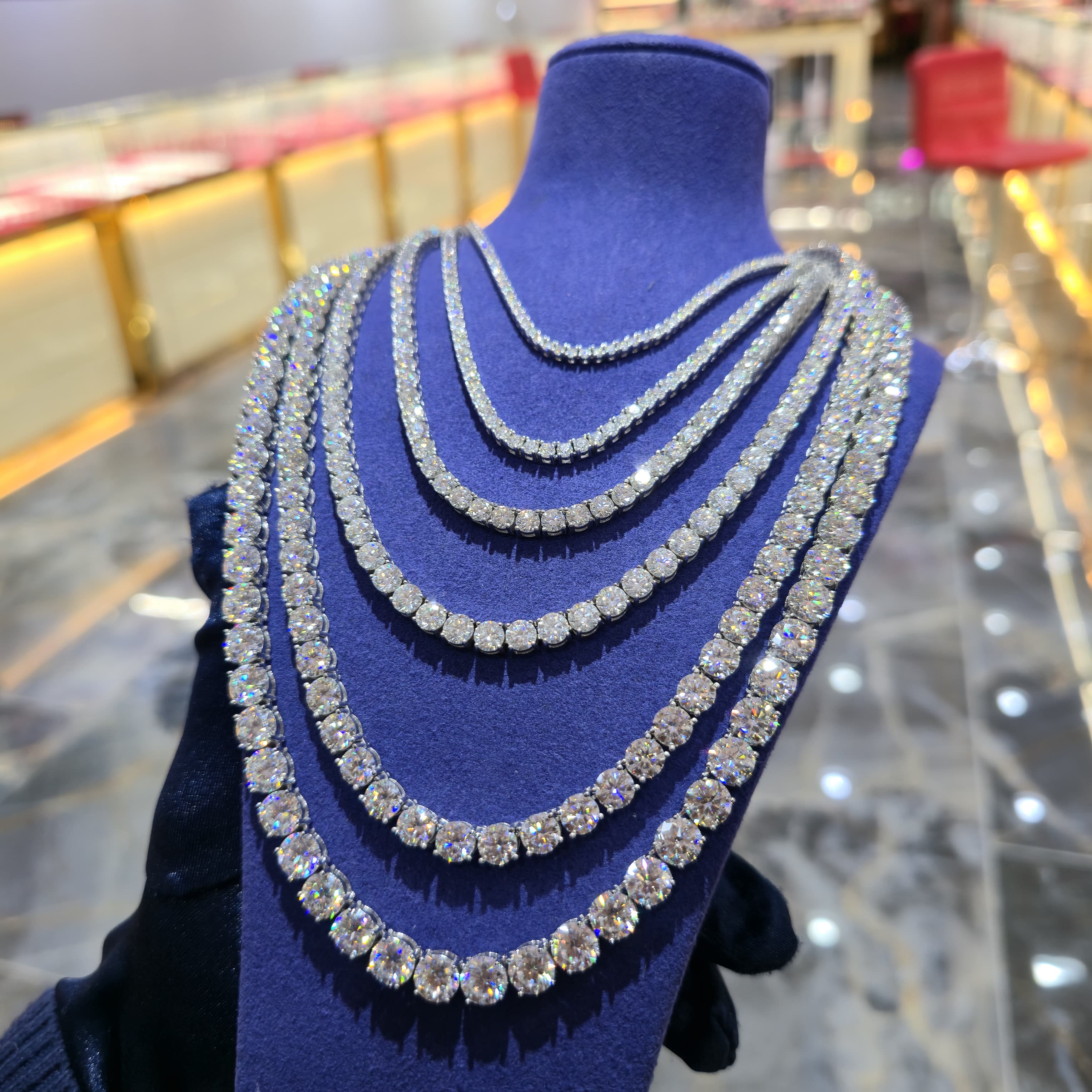 Moissanite Tennis Chain | 2mm to 7mm | Silver, Gold & Rose Gold