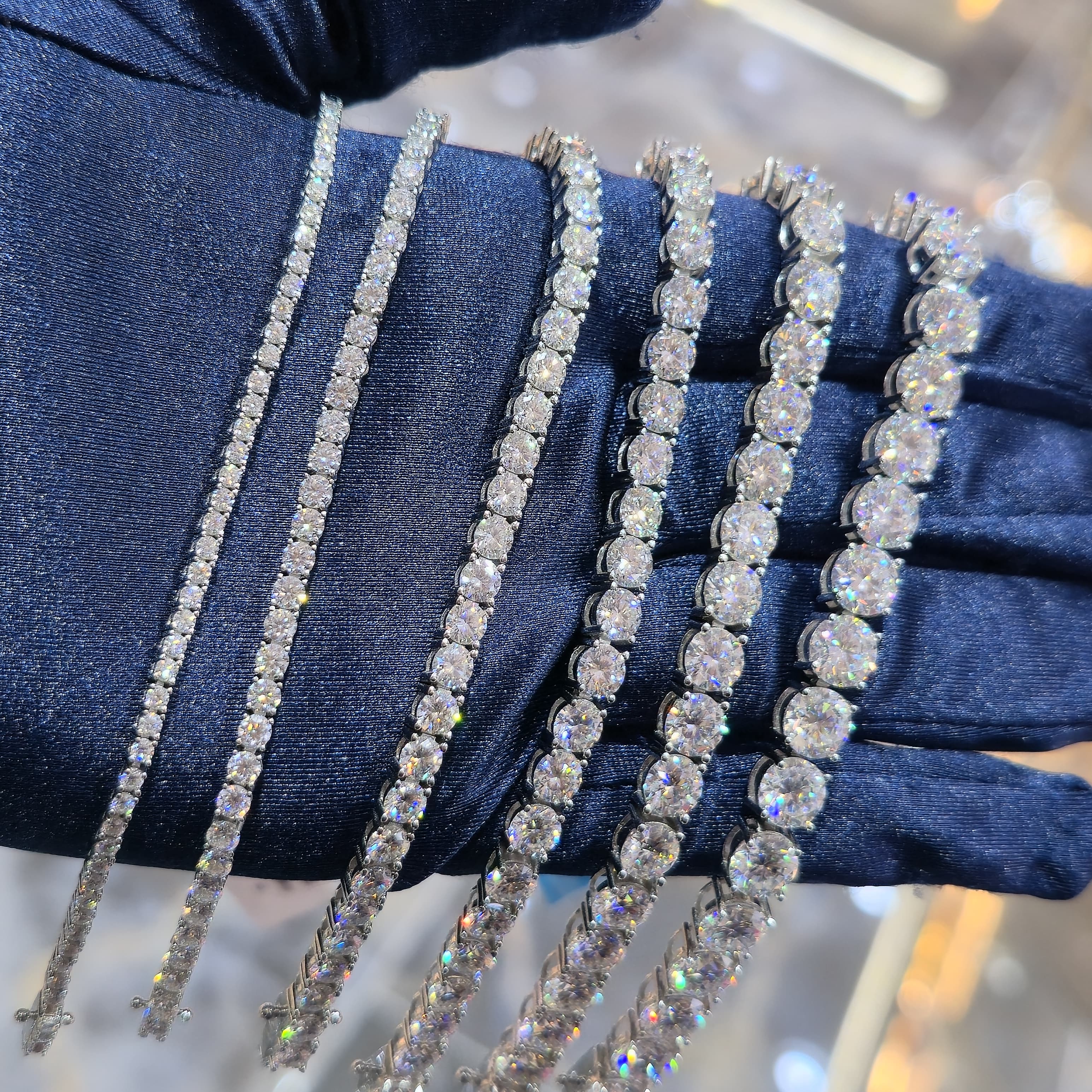 Moissanite Tennis Chain | 2mm to 7mm | Silver, Gold & Rose Gold