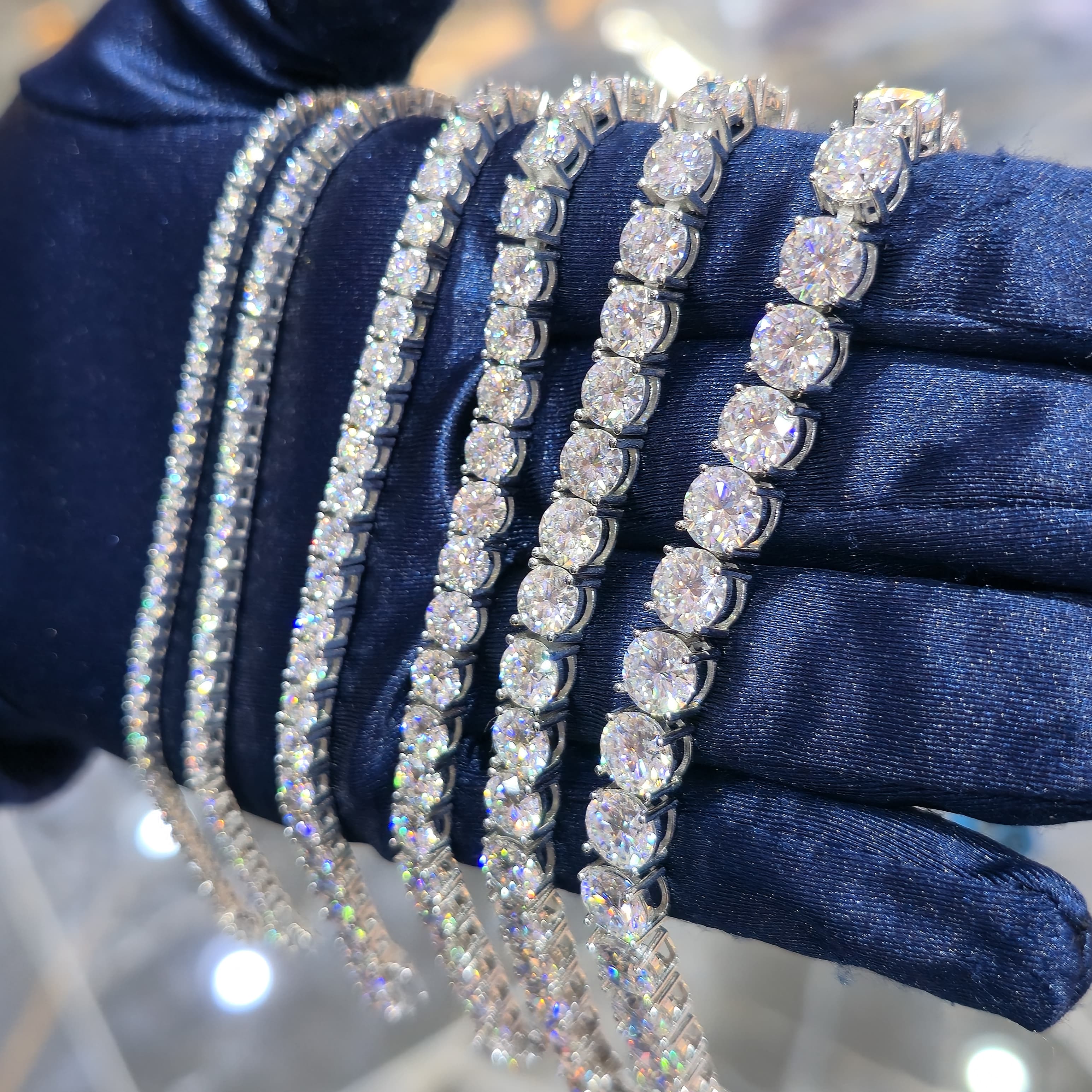 Moissanite Tennis Chain | 2mm to 7mm | Silver, Gold & Rose Gold