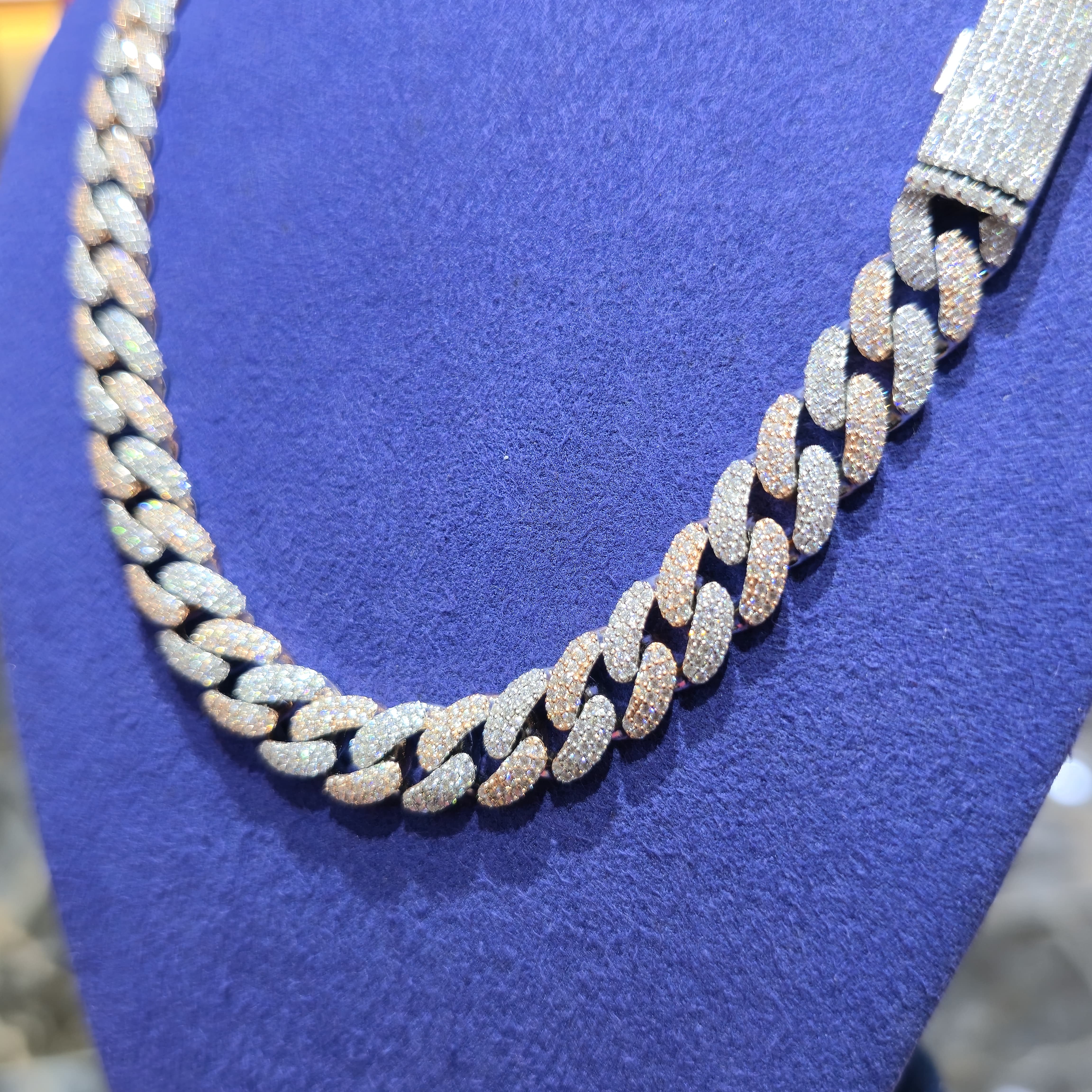 Moissanite Cuban Link Chain | 10mm Two Tone