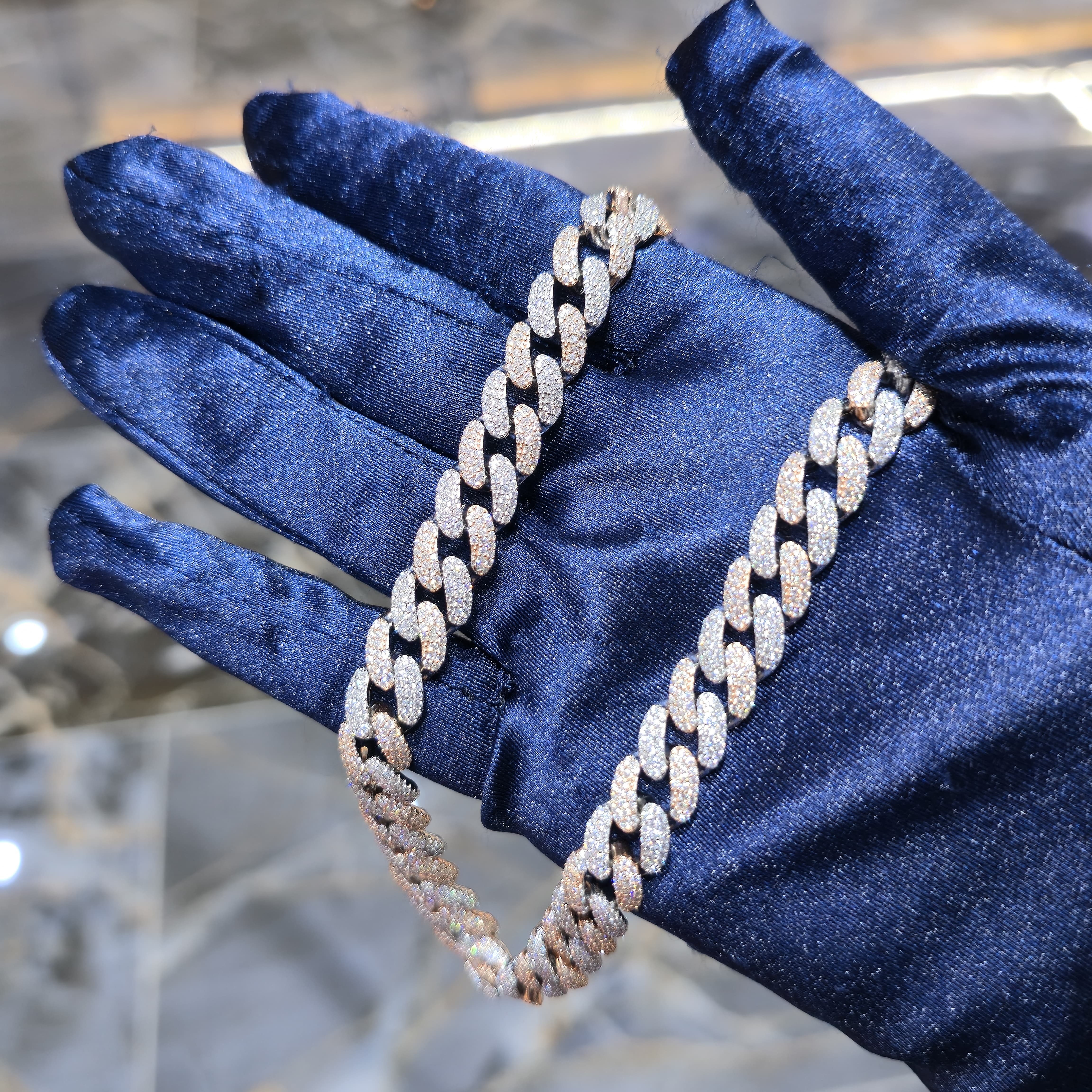 Moissanite Cuban Link Chain | 10mm Two Tone