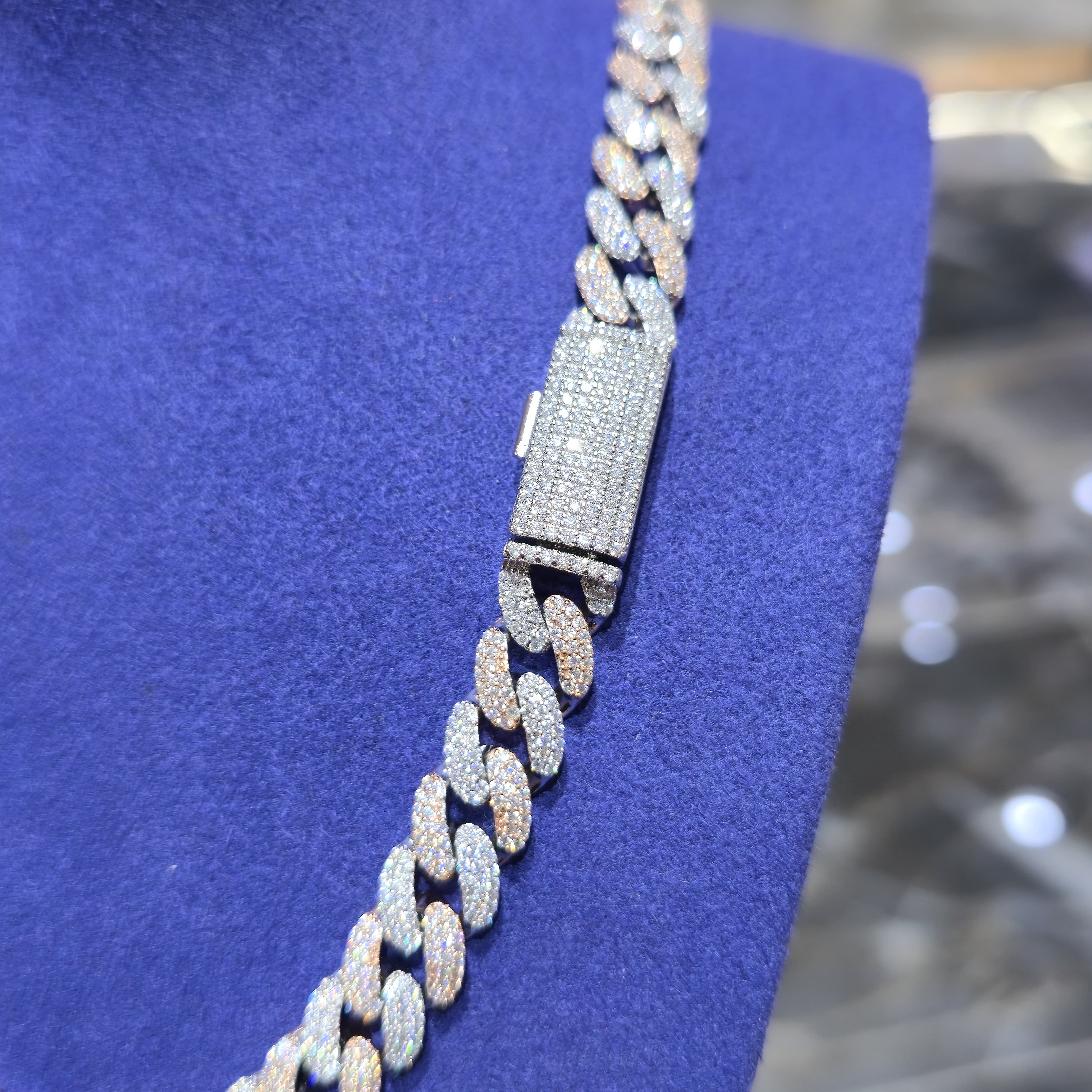 Moissanite Cuban Link Chain | 10mm Two Tone