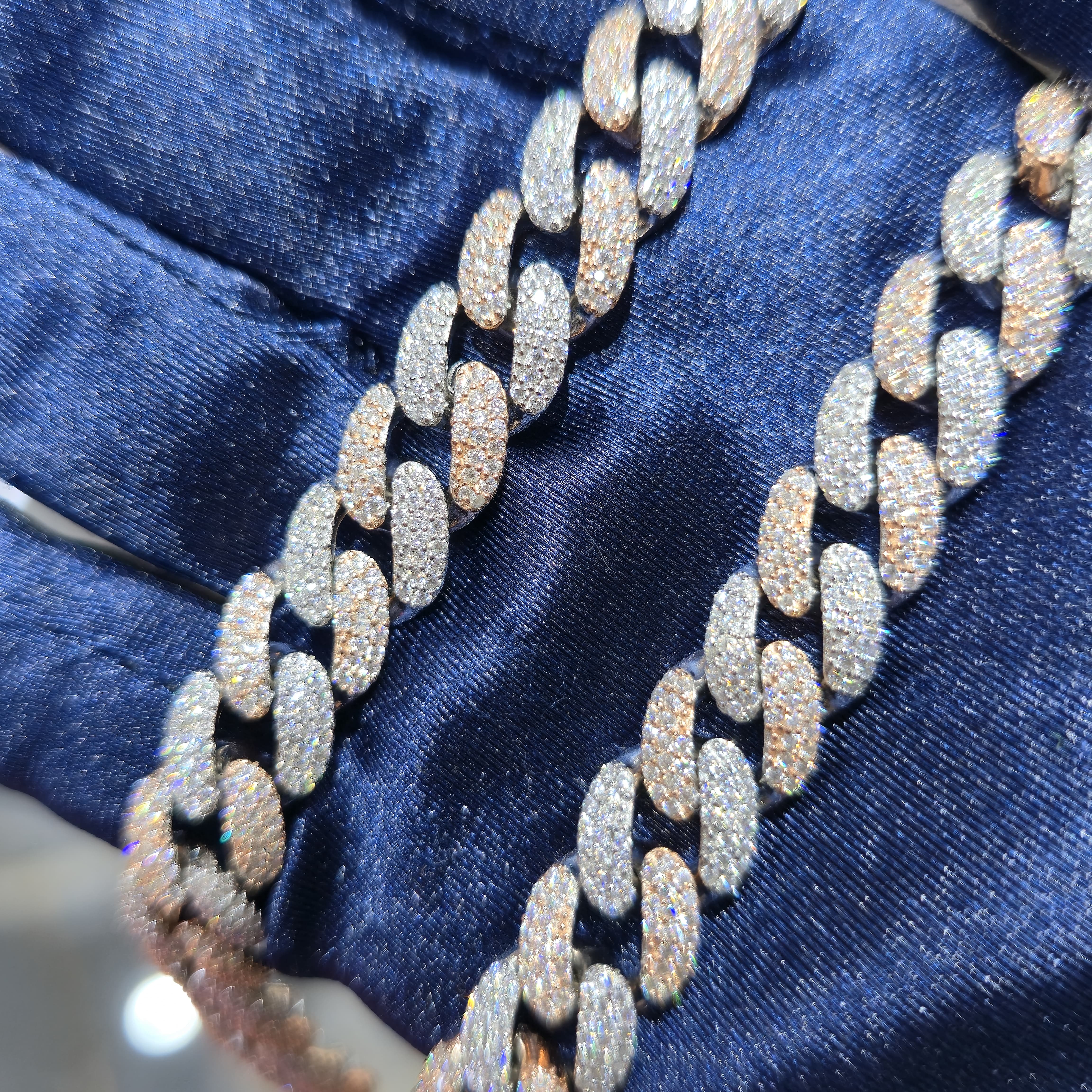 Moissanite Cuban Link Chain | 10mm Two Tone