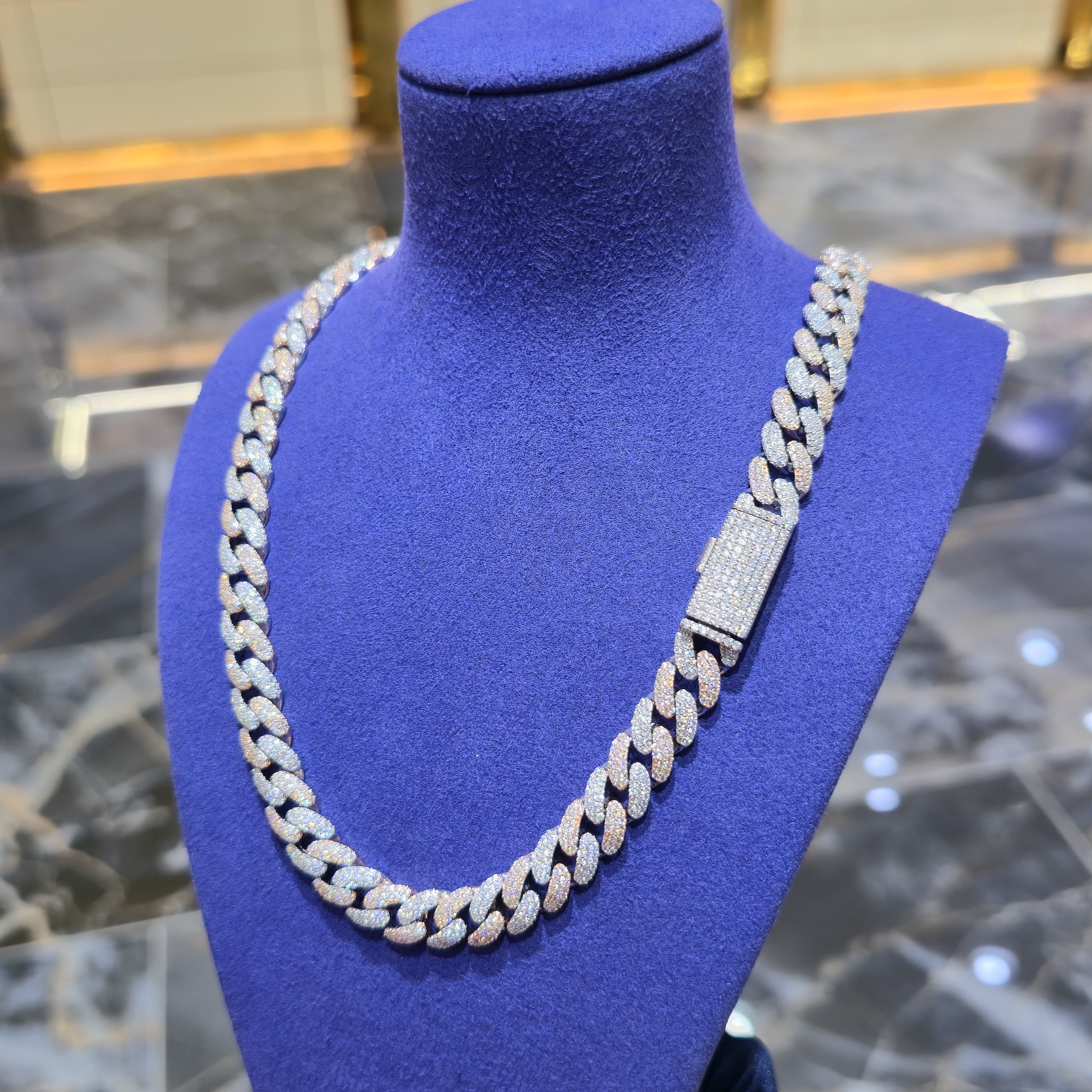Moissanite Cuban Link Chain | 10mm Two Tone