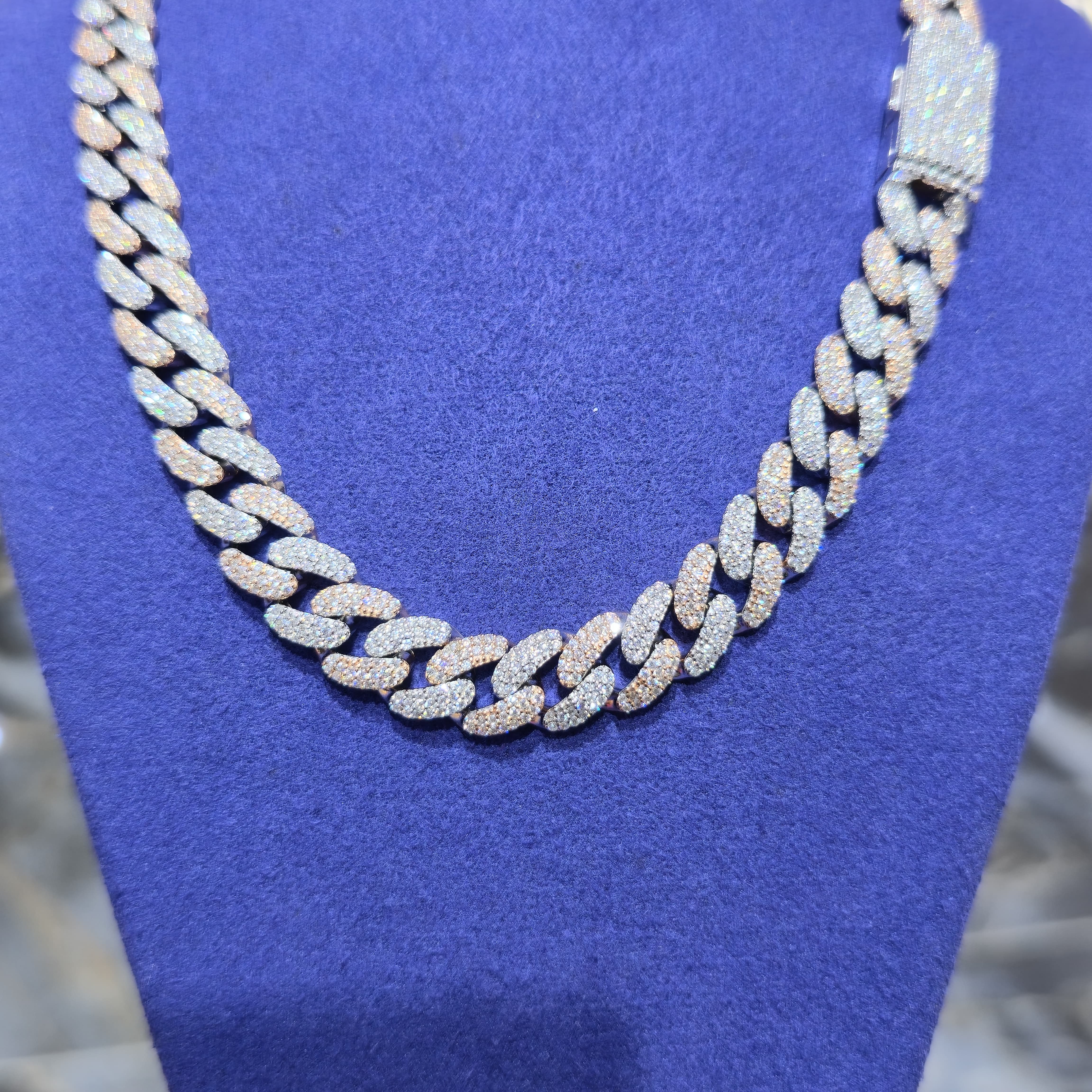 Moissanite Cuban Link Chain | 10mm Two Tone